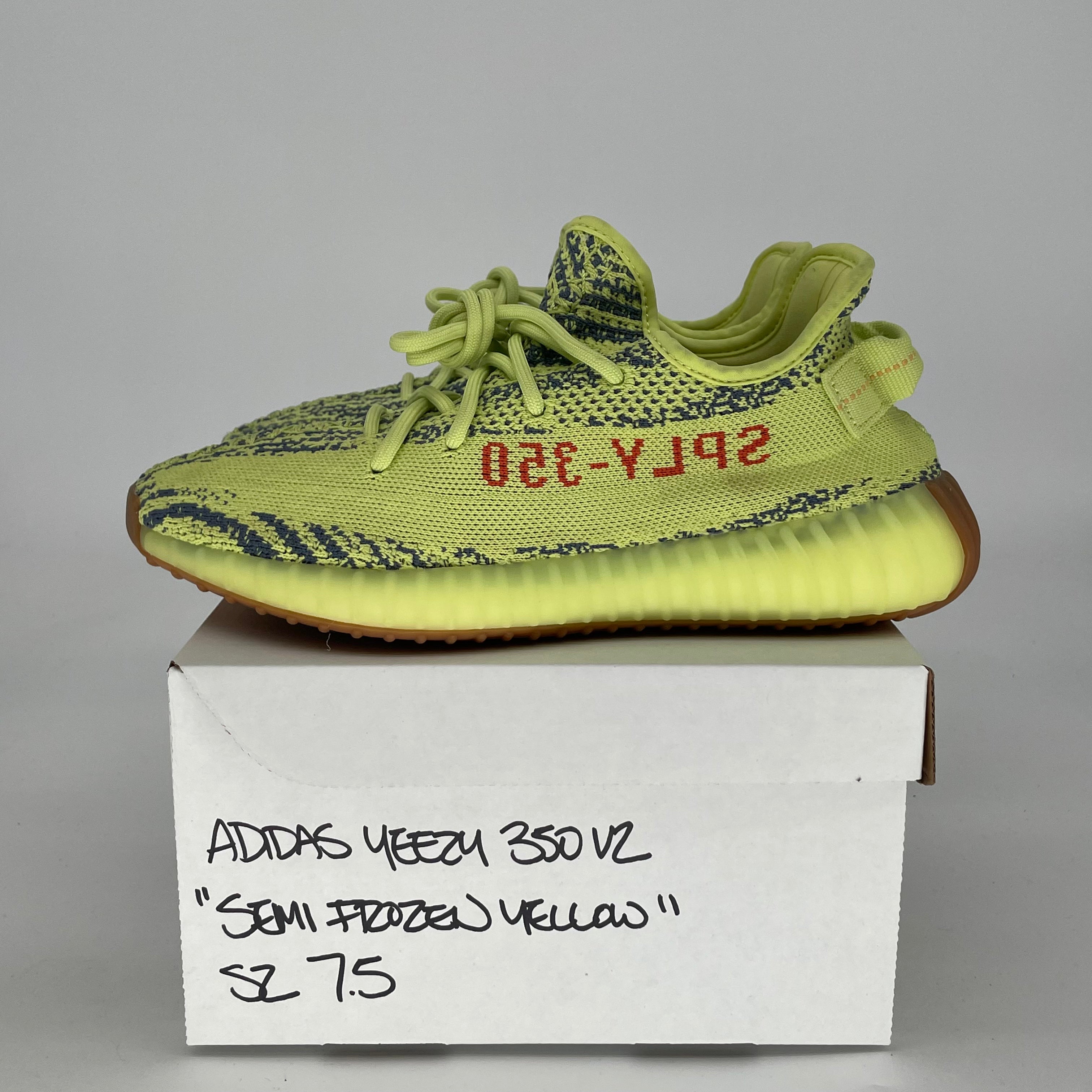 ADIDAS YEEZY 350 V2 SEMI FROZEN YELLOW B37572 SIZE 7.5/9W