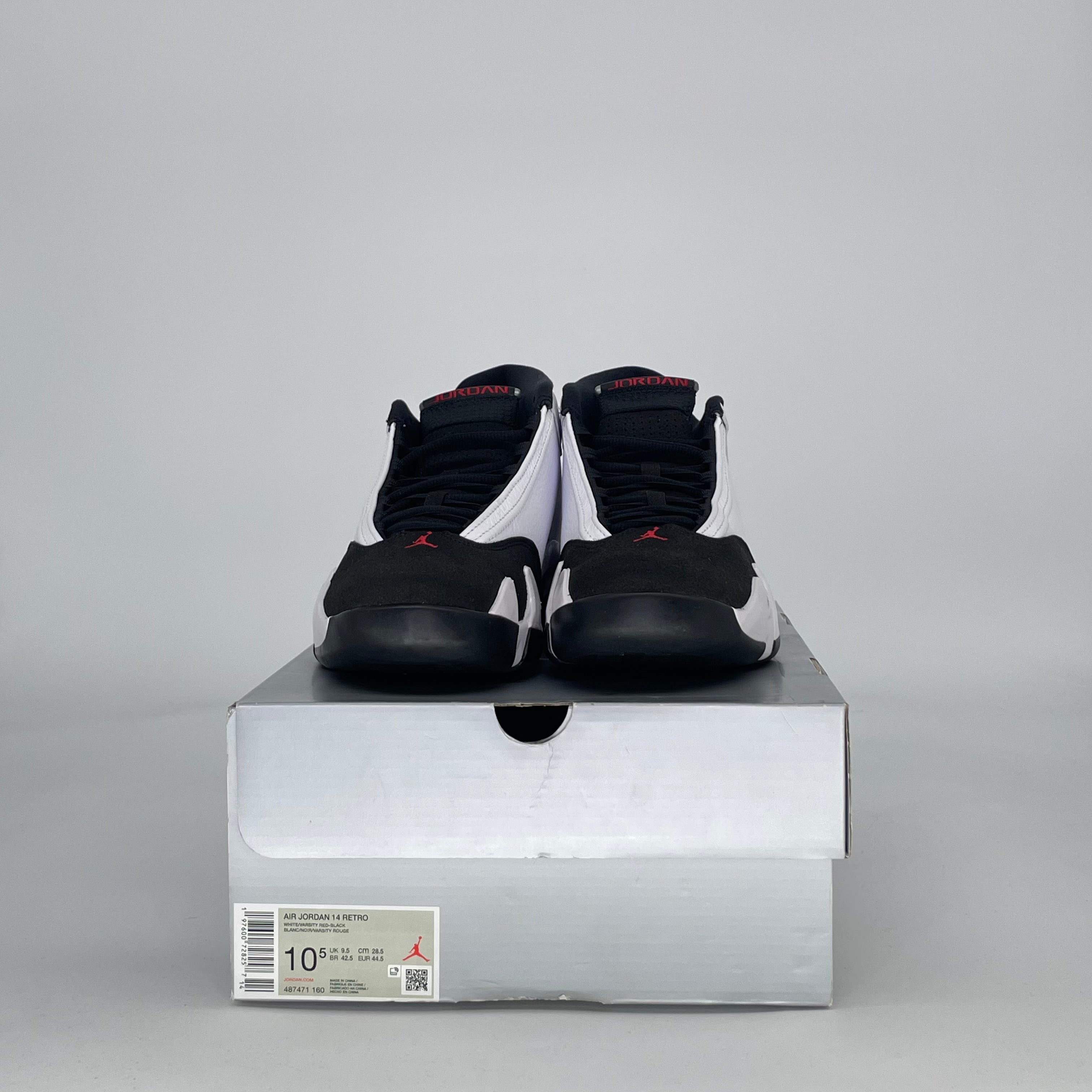 AIR JORDAN 14 BLACK TOE 487471-160 SIZE 10.5/12W
