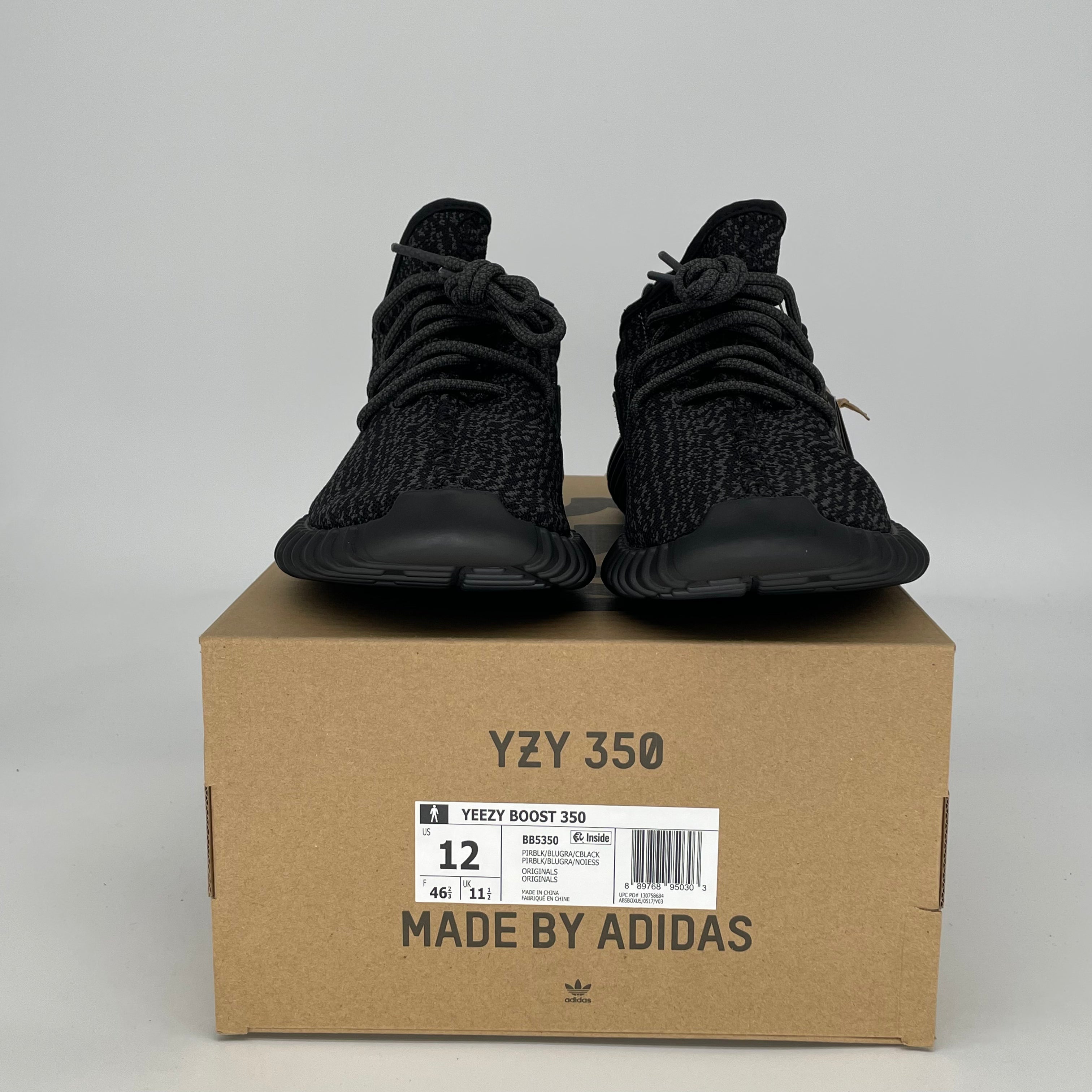 ADIDAS YEEZY 350 PIRATE BLACK BB5350 SIZE 12/13.5W
