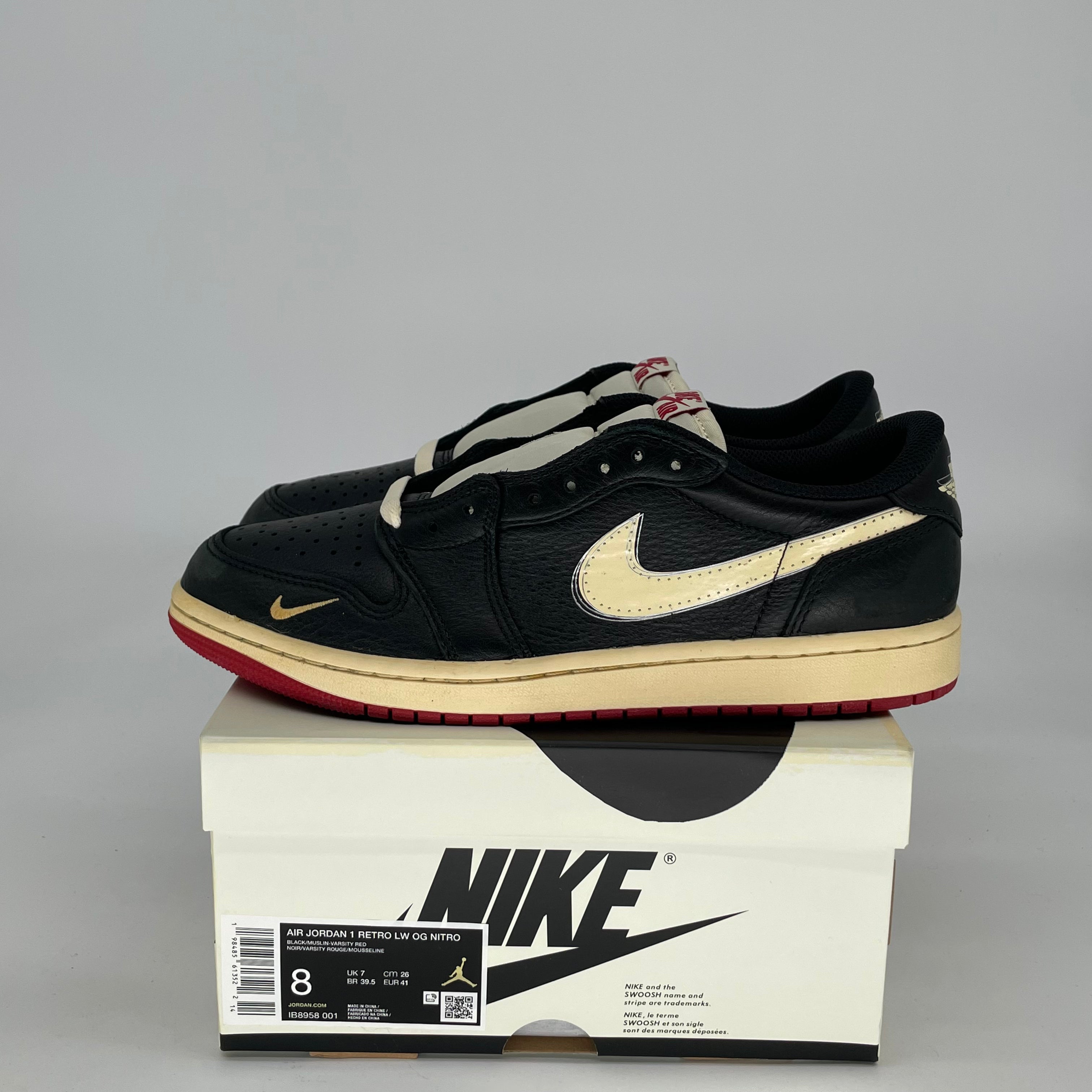 AIR JORDAN 1 LOW X NIGEL SYLVESTER BETTER WITH TIME IB8958-001 SIZE 8/9.5W