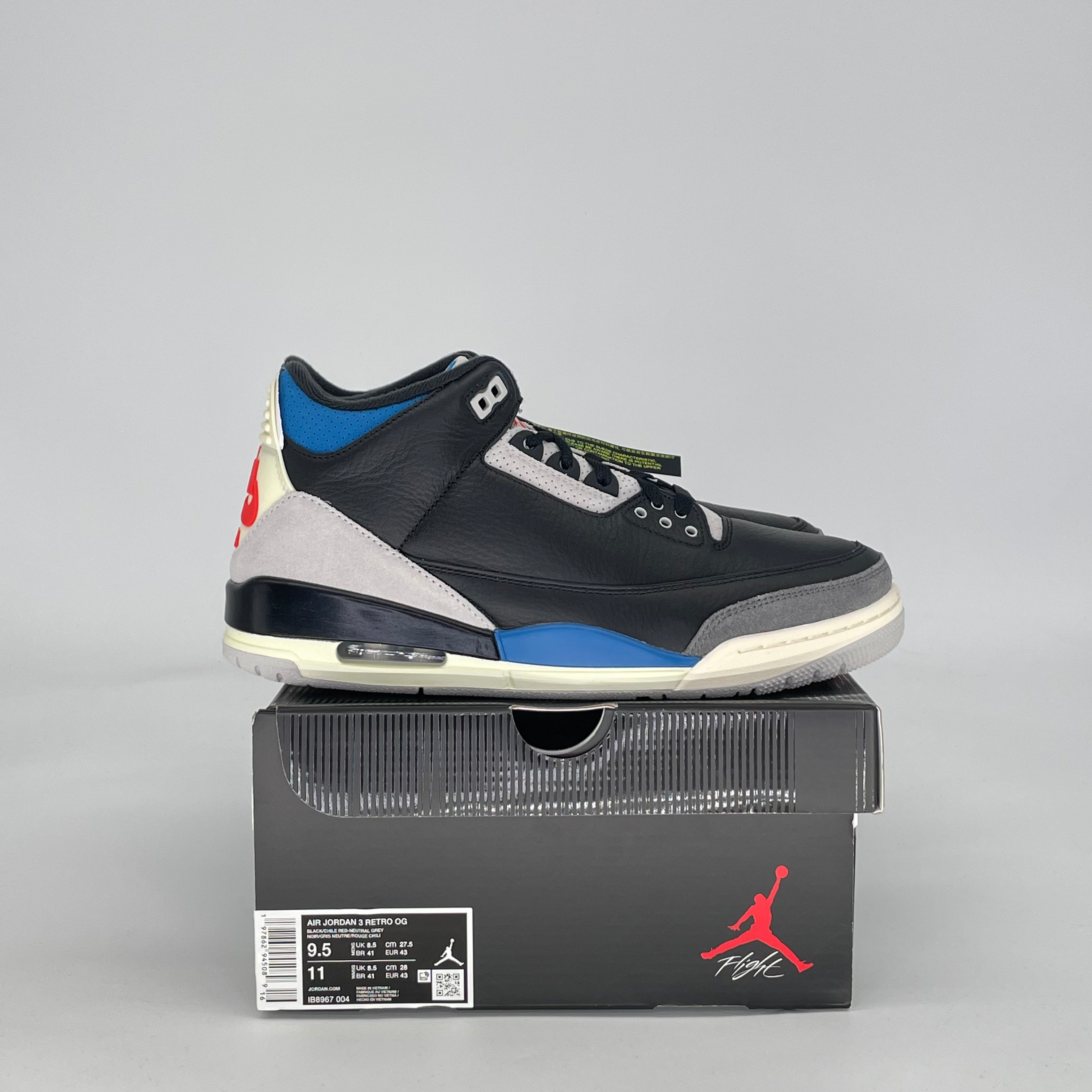AIR JORDAN 3 RARE AIR IB8967-004 SIZE 9.5/11W