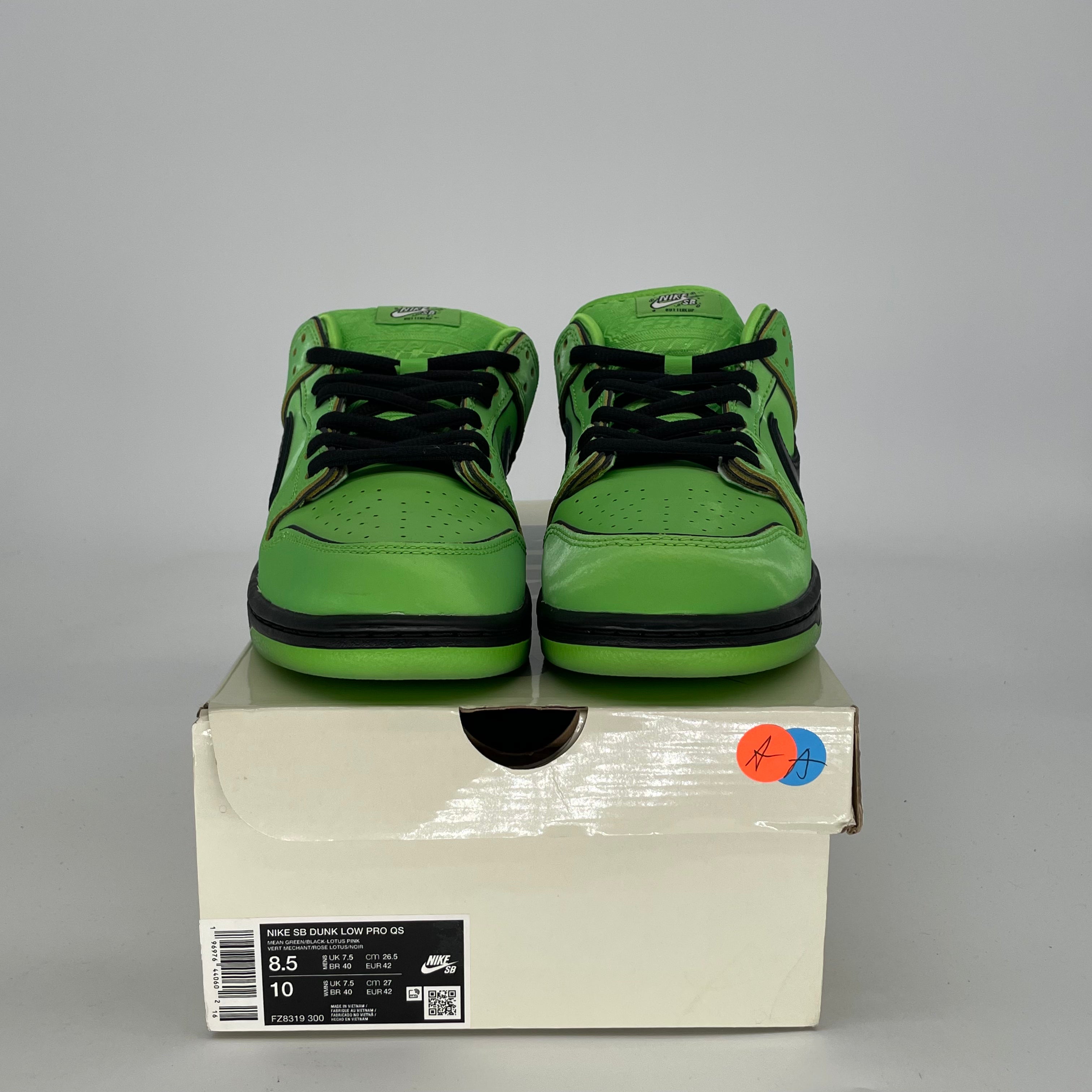 NIKE SB DUNK LOW POWERPUFF GIRLS BUTTERCUP FZ8319-300 SIZE 8.5/10W