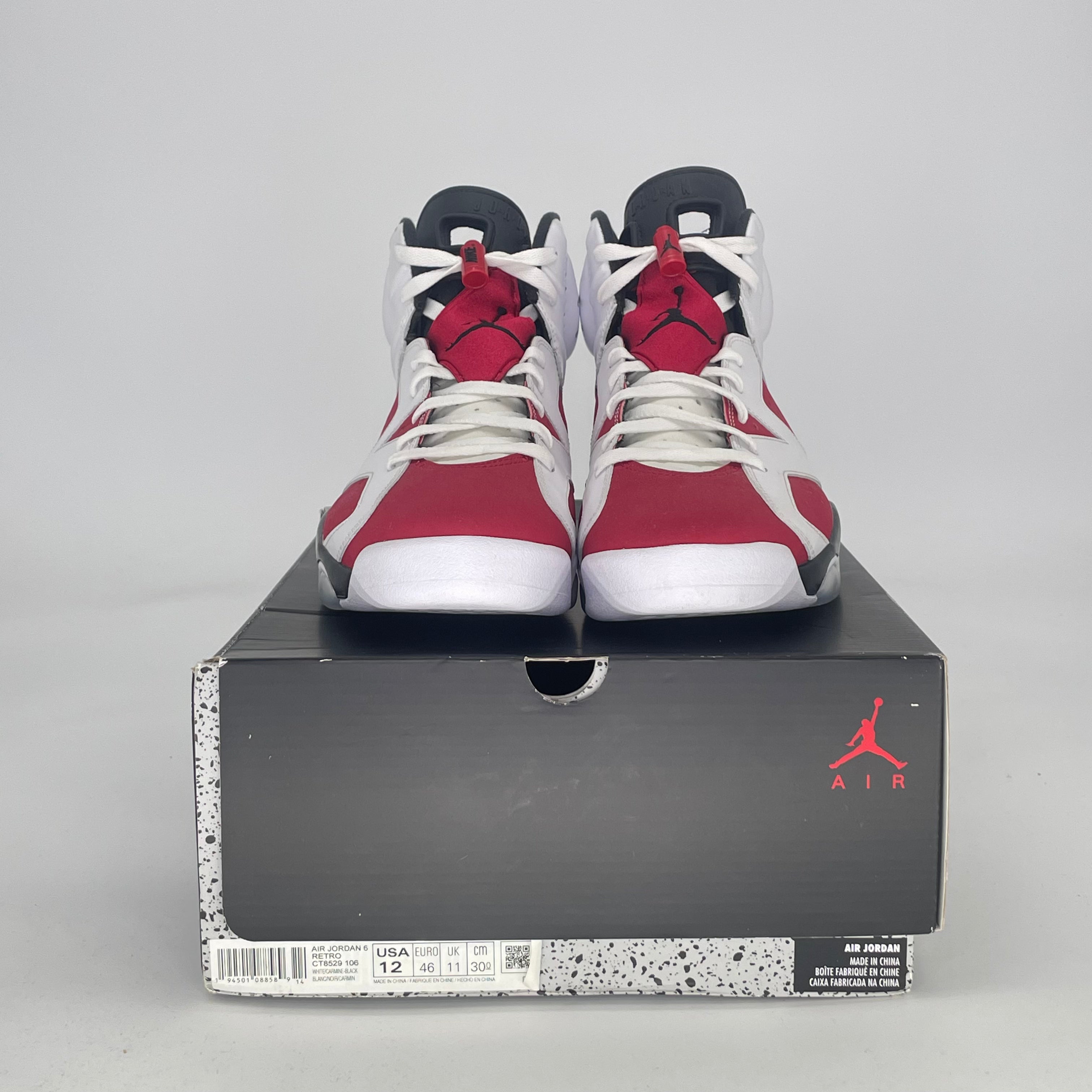 AIR JORDAN 6 CARMINE (2021) CT8529-106 SIZE 12/13.5W