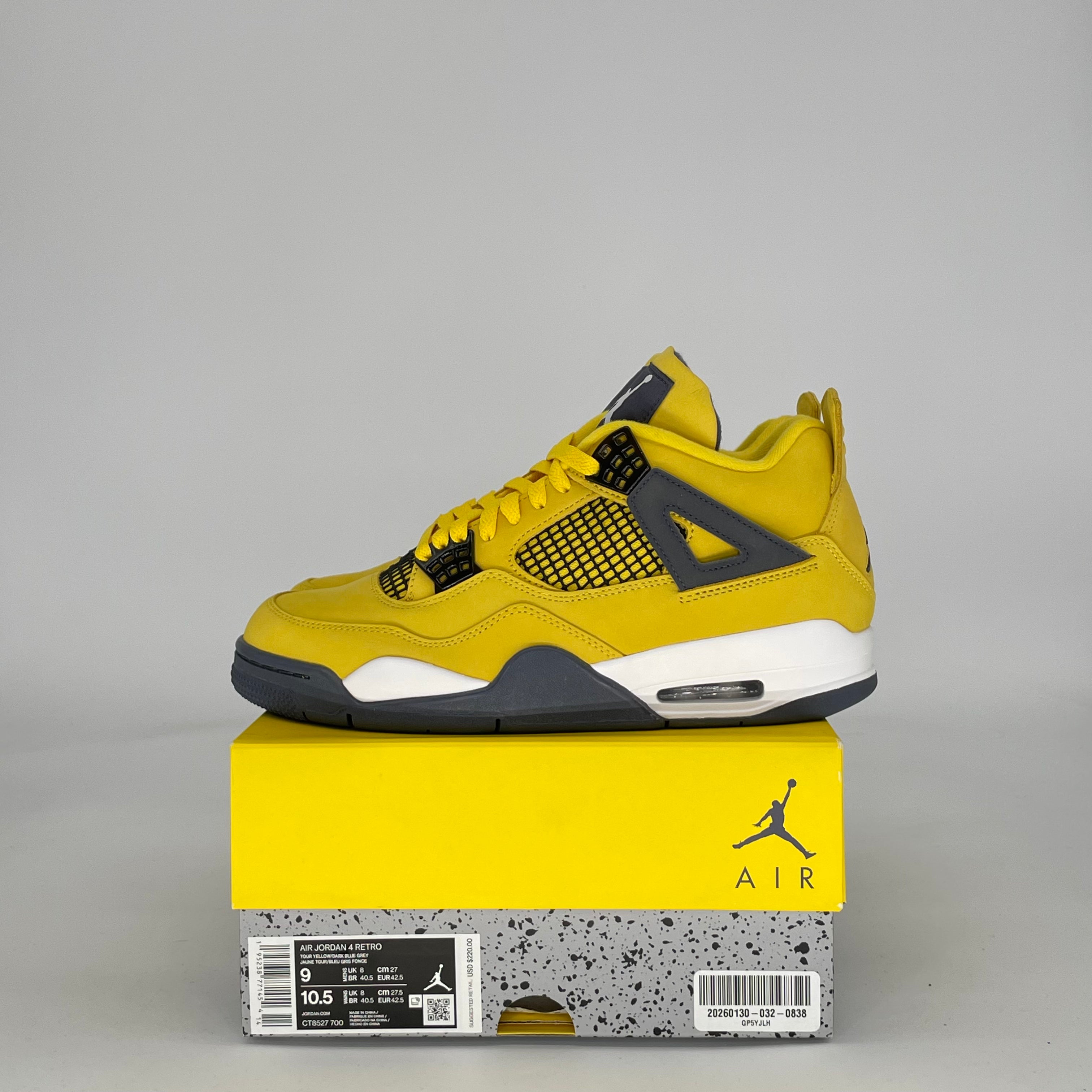 AIR JORDAN 4 LIGHTNING (2021) CT8527-700 SIZE 9/10.5W
