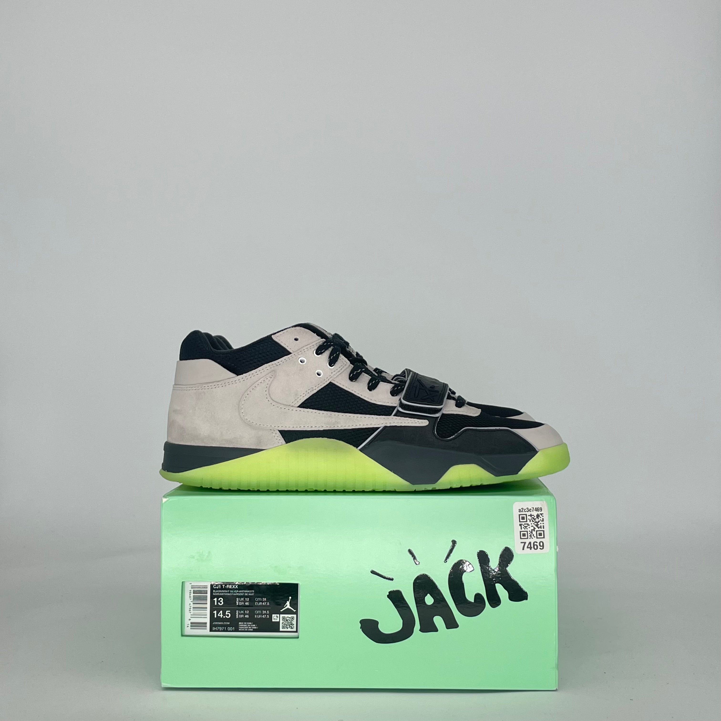 AIR JORDAN JUMPMAN JACK TR TRAVIS SCOTT X CHASE B BLACK NIGHT SILVER IH7971-001 SIZE 13/14.5W