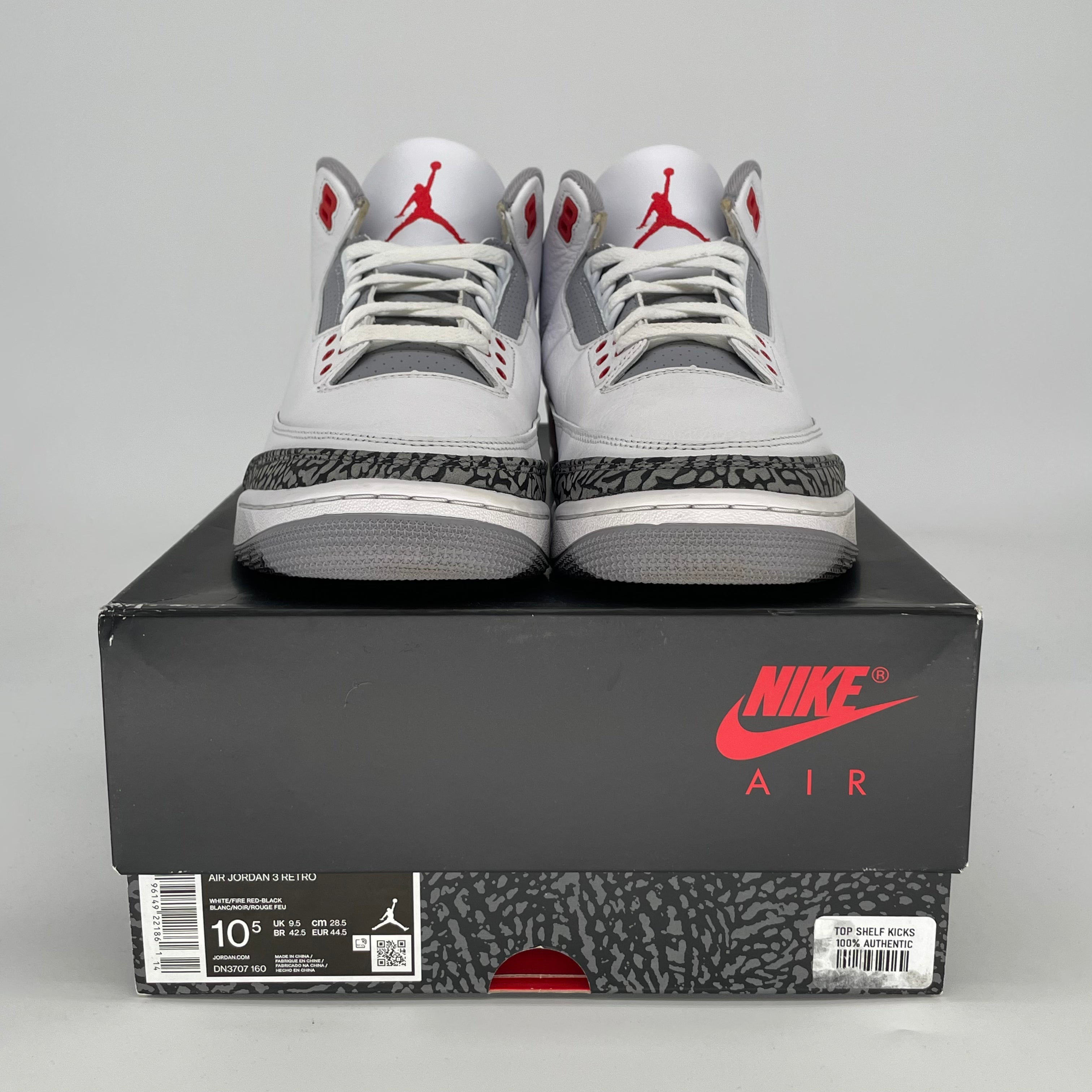 AIR JORDAN 3 FIRE RED DN3707-160 SIZE 10.5/12W