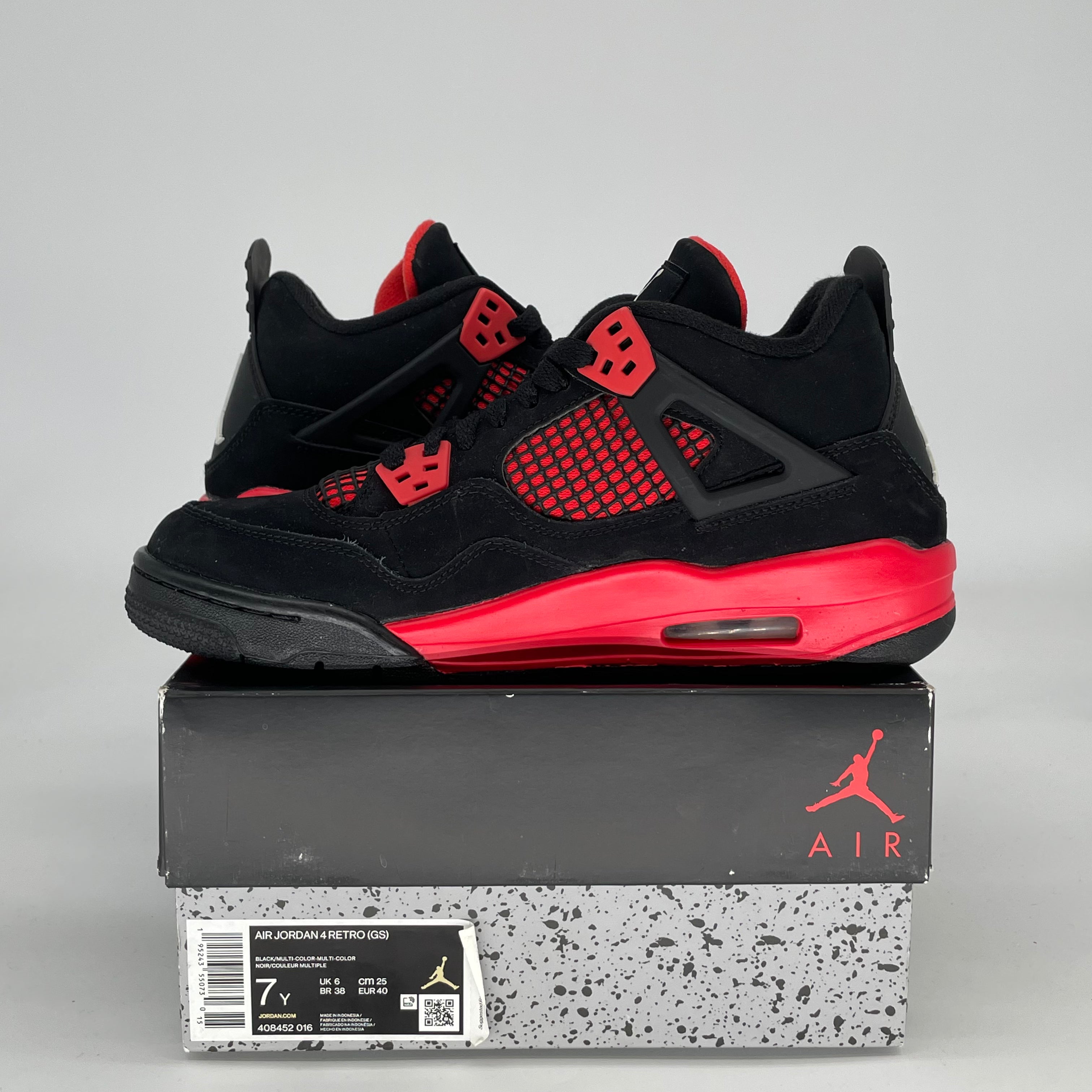 AIR JORDAN 4 RED THUNDER 408452-016 SIZE 7/8.5W