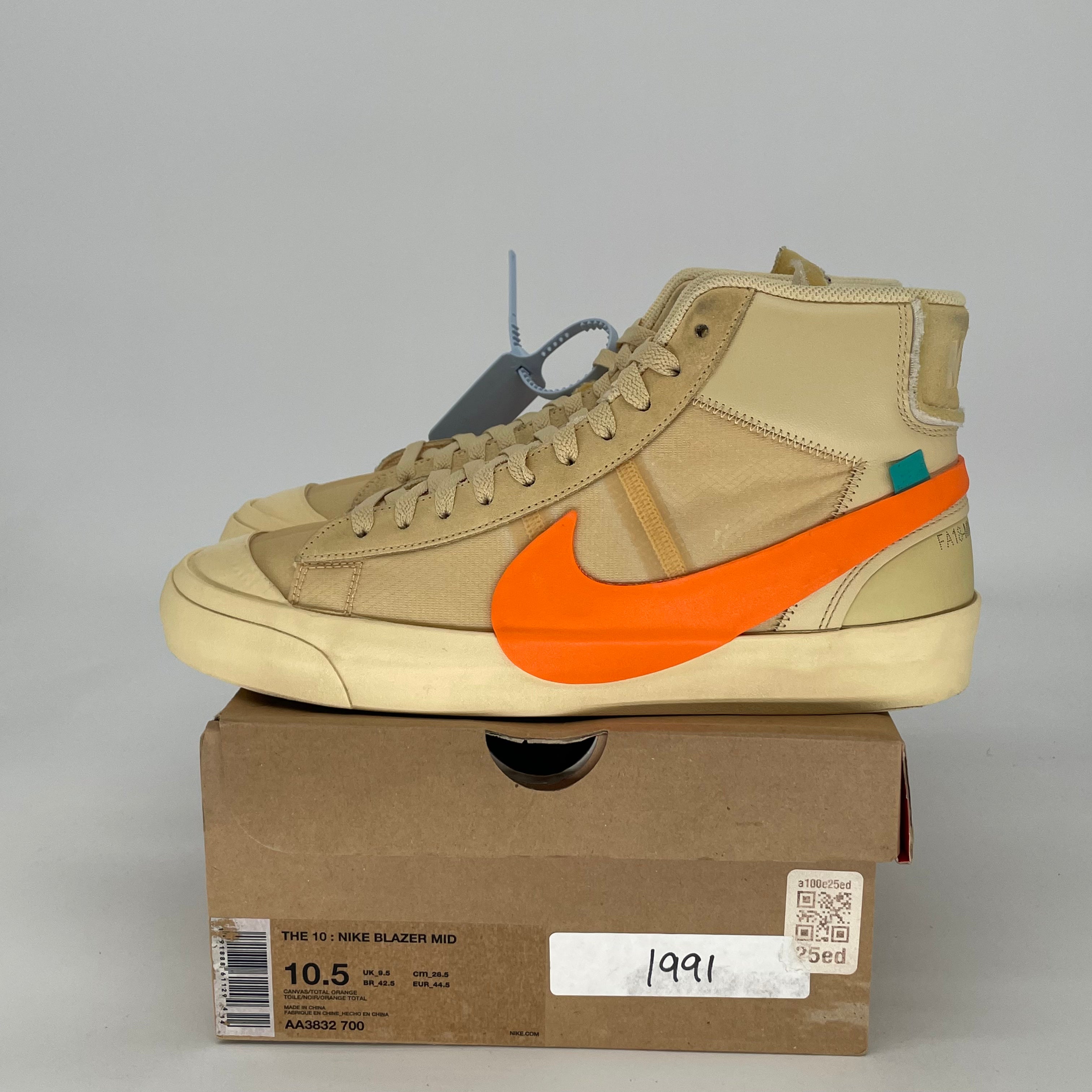 OFF-WHITE X NIKE BLAZER MID ALL HALLOW'S EVE AA3832-700 SIZE 10.5/12W
