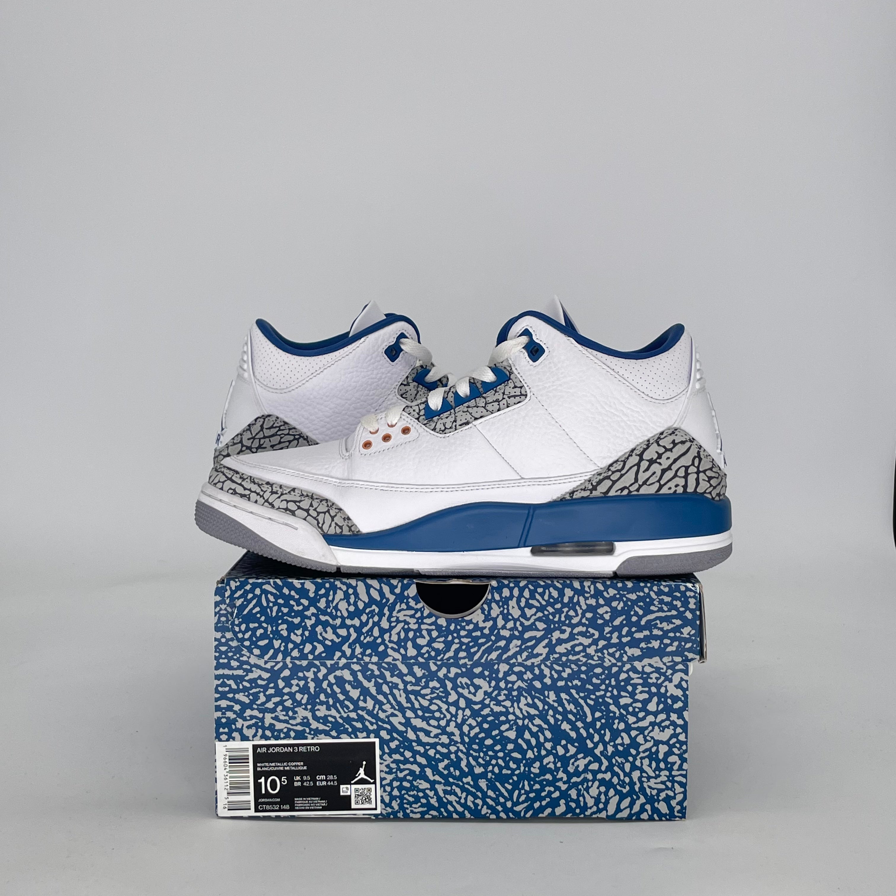 AIR JORDAN 3 WIZARDS CT8532-148 SIZE 10.5/12W