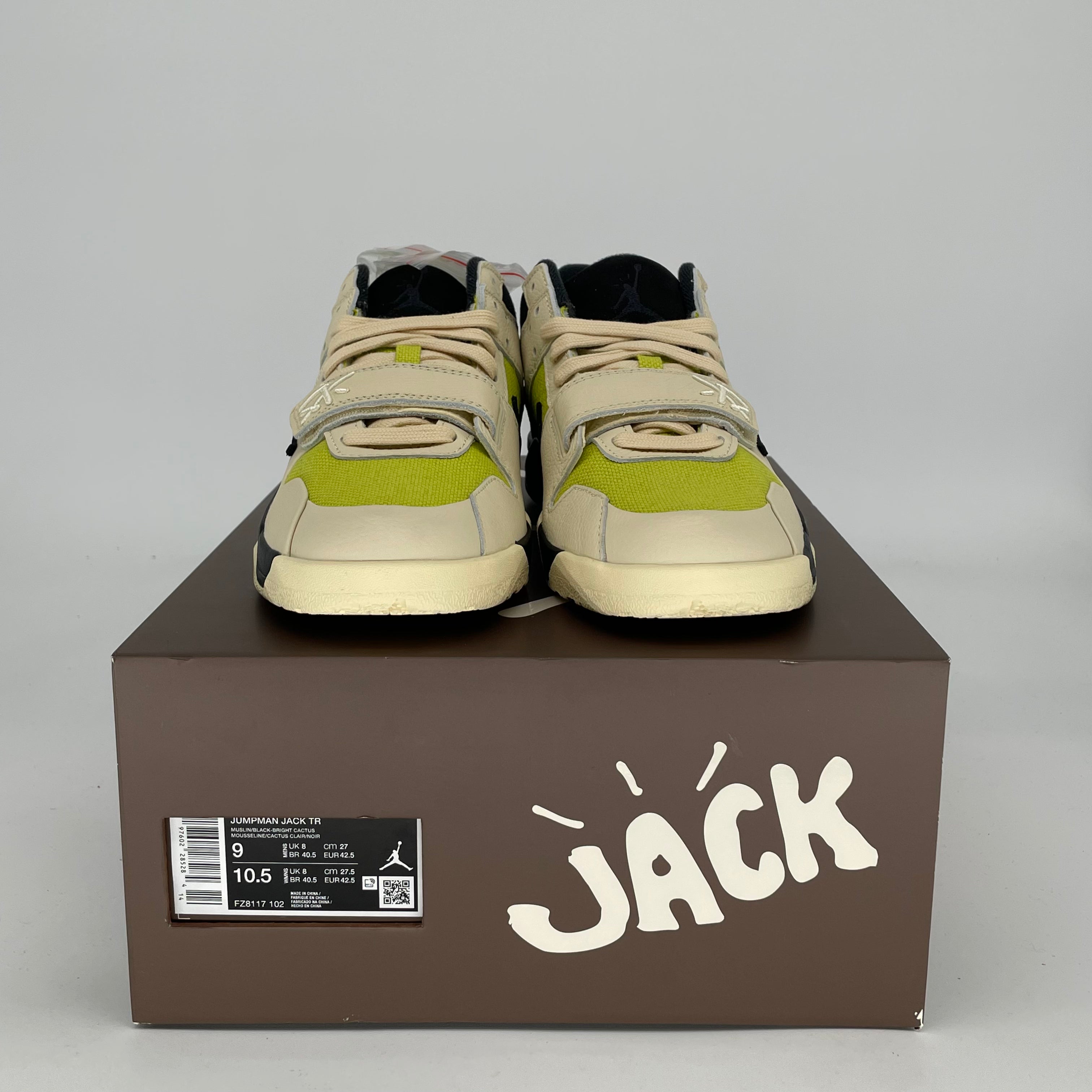 TRAVIS SCOTT X JORDAN JUMPMAN JACK TR BRIGHT CACTUS FZ8117-102 9/10.5W