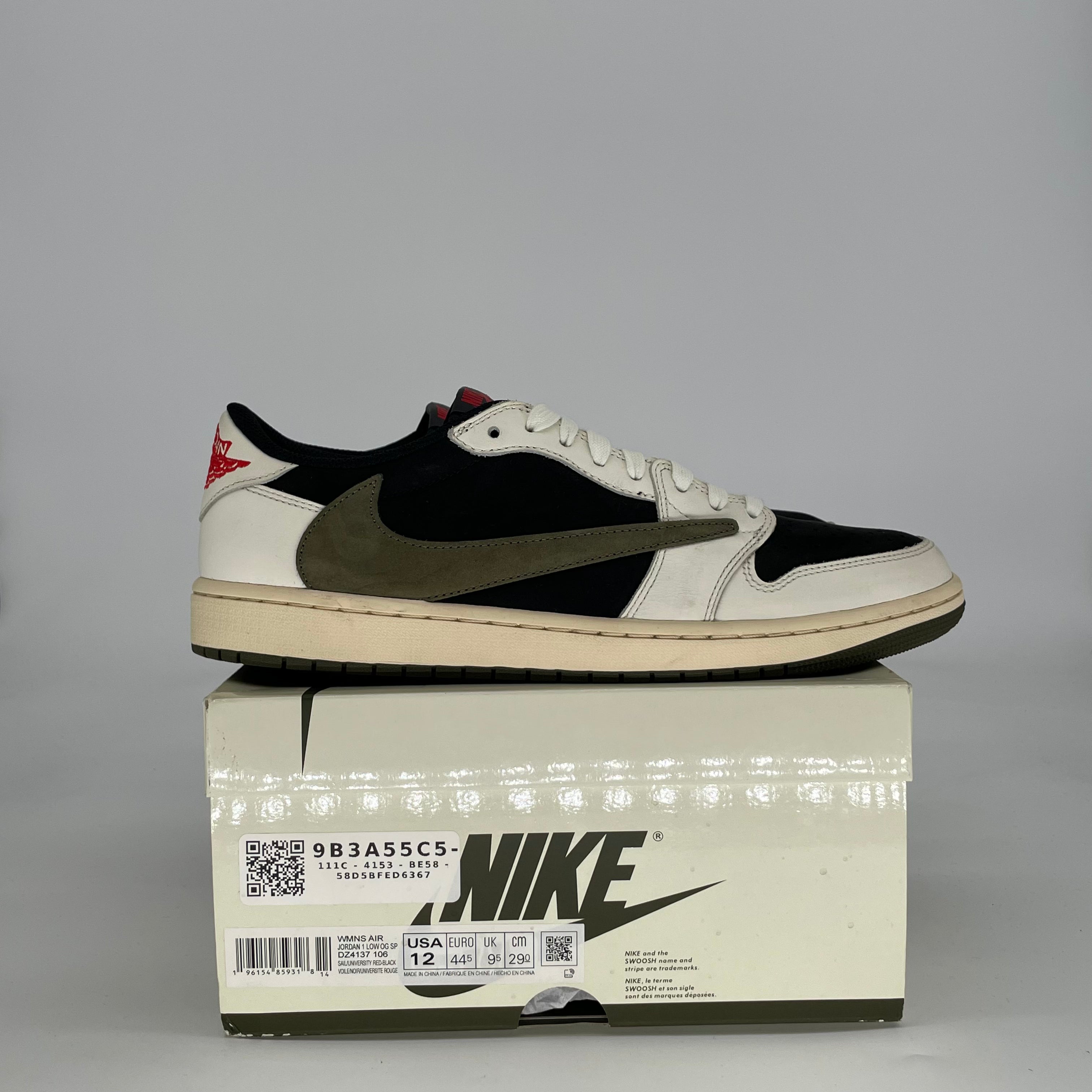AIR JORDAN 1 LOW X TRAVIS SCOTT OLIVE W DZ4137-106 SIZE 10.5/12W