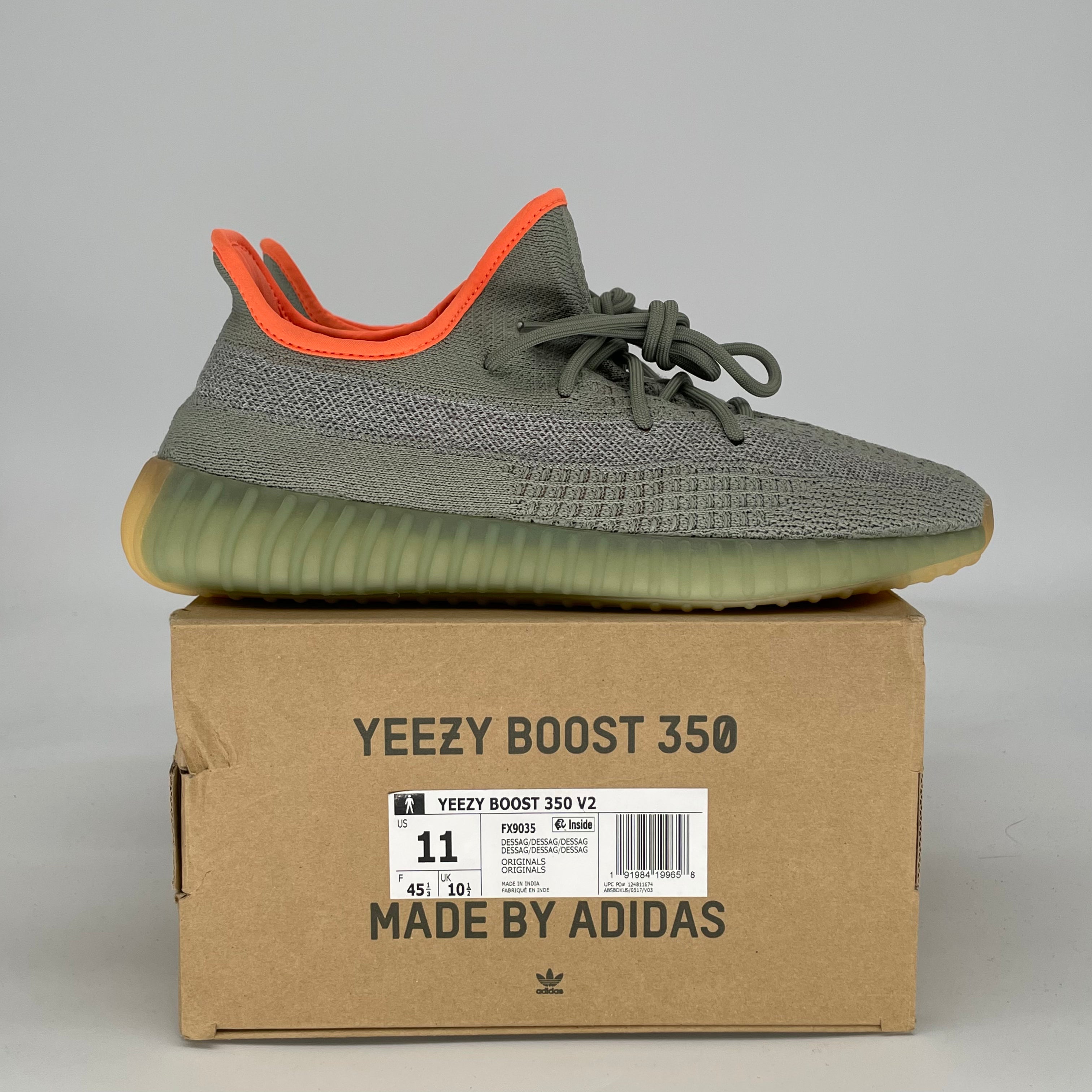 ADIDAS YEEZY 350 V2 DESERT SAGE FX9035 SIZE 11/12.5W