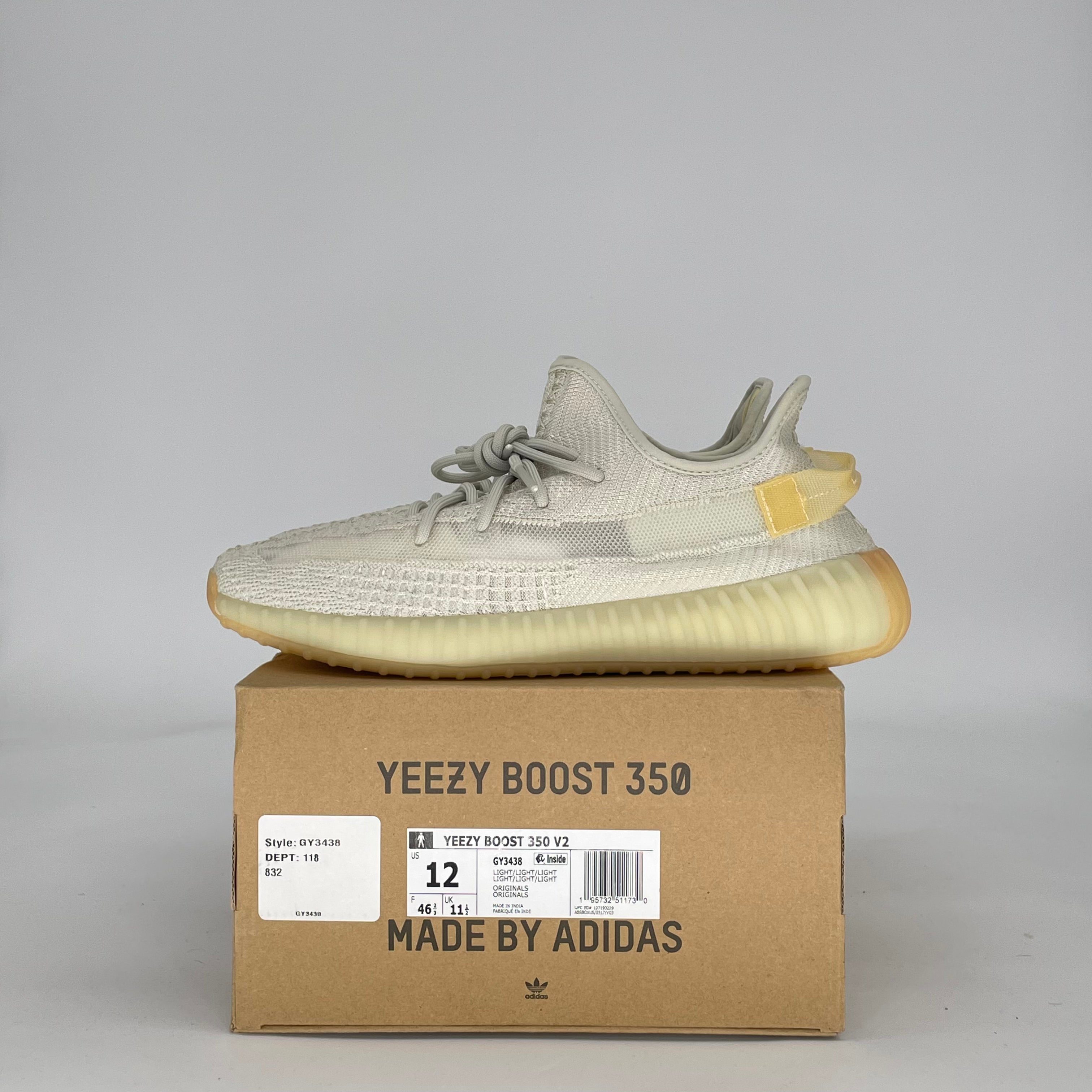 ADIDAS YEEZY BOOST 350 V2 LIGHT GY3438 SIZE 12/13.5W