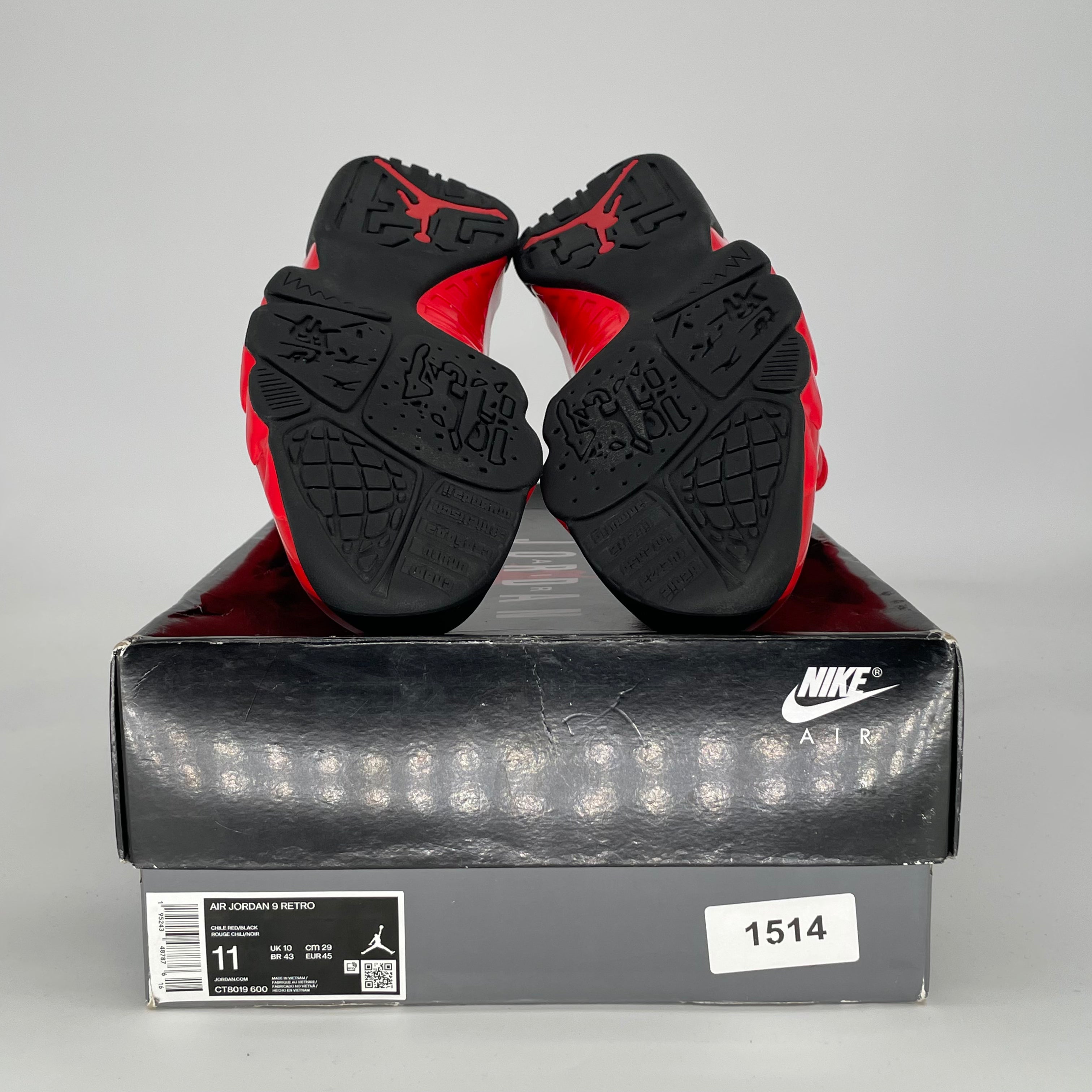 AIR JORDAN 9 CHILE RED CT8019-600 SIZE 11/12.5W