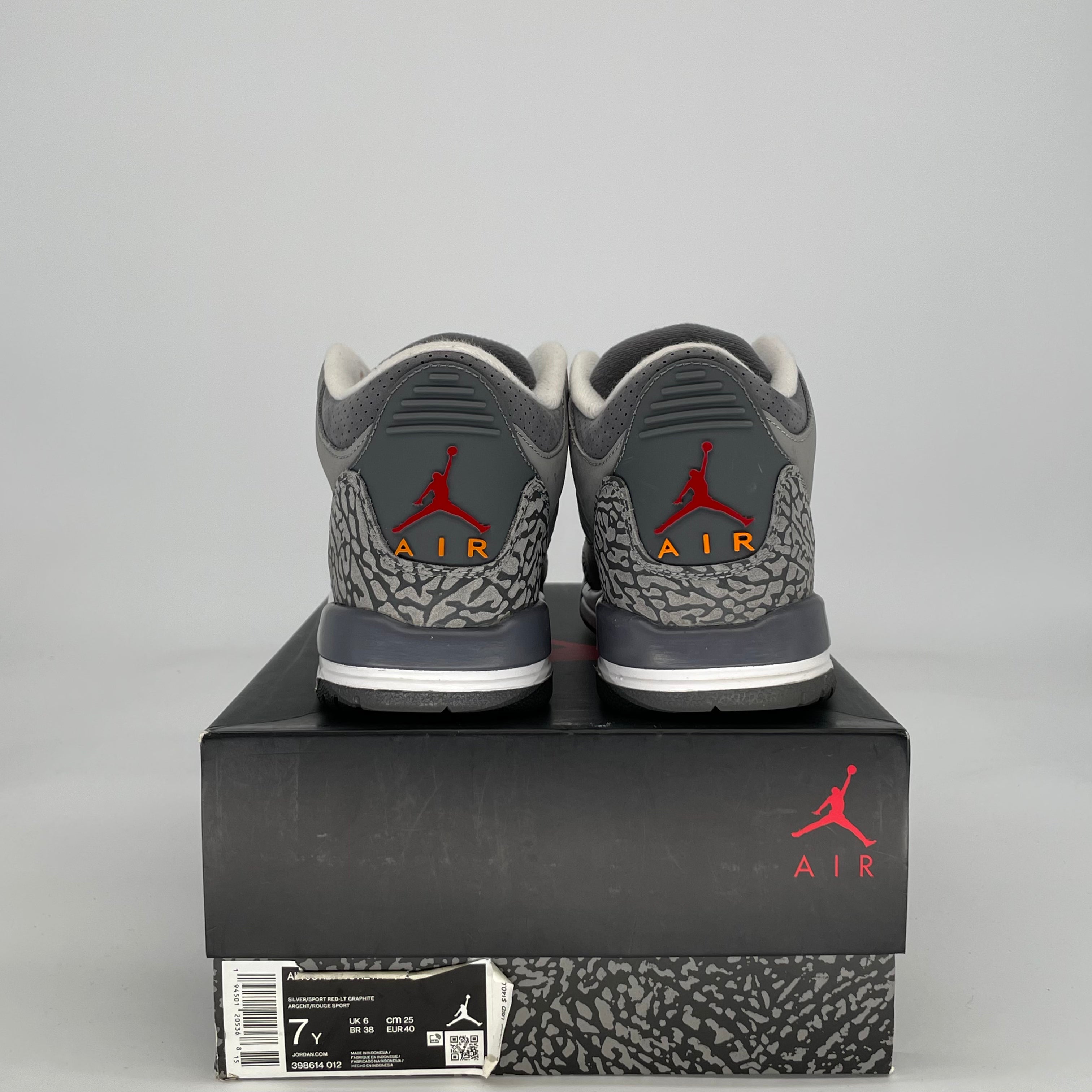 AIR JORDAN 3 COOL GREY 398614-012 SIZE 7/8.5W
