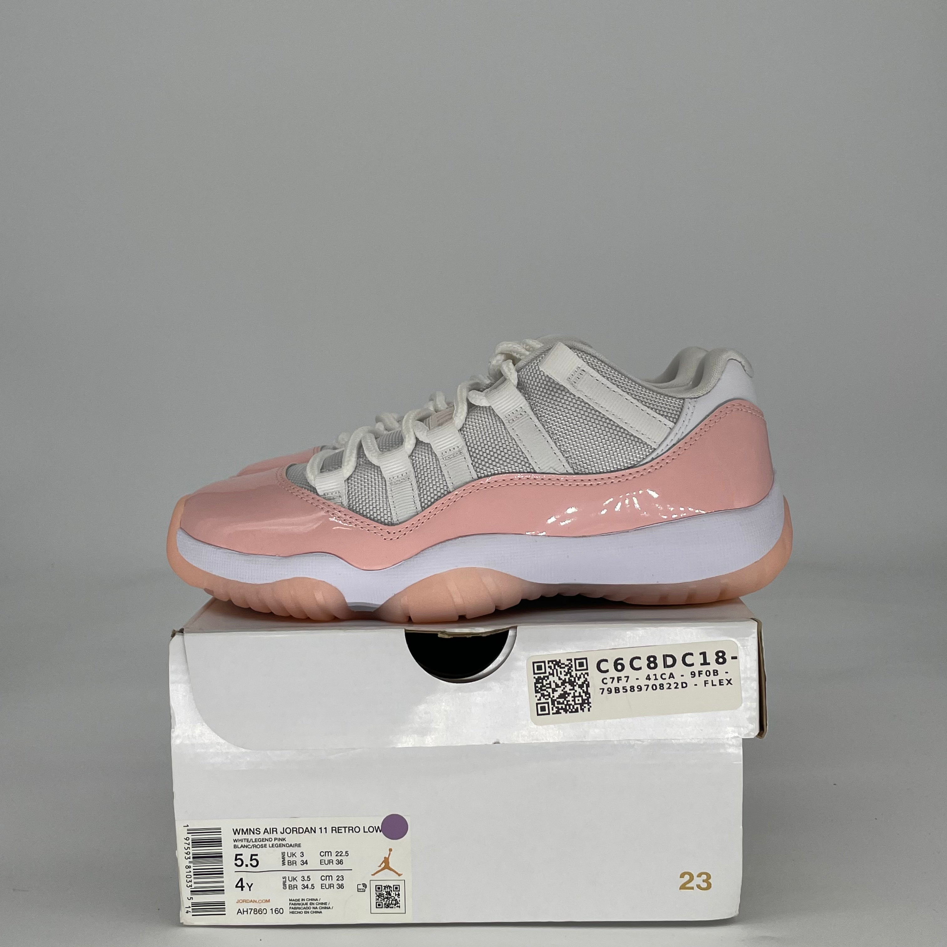 AIR JORDAN 11 LOW LEGEND PINK W AH7860-160 SIZE 4/5.5W