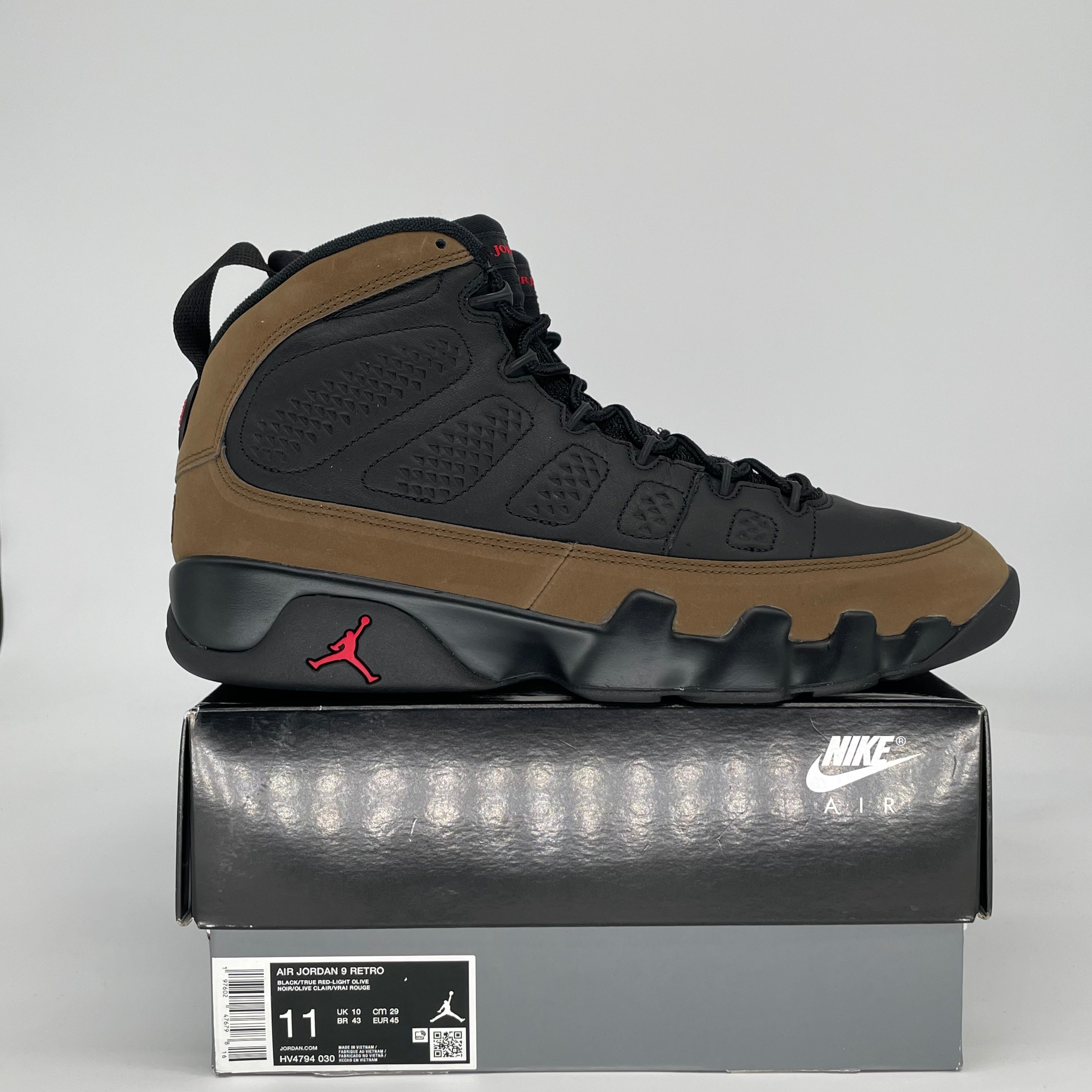 AIR JORDAN 9 OLIVE HV4794-030 SIZE 11/12.5W
