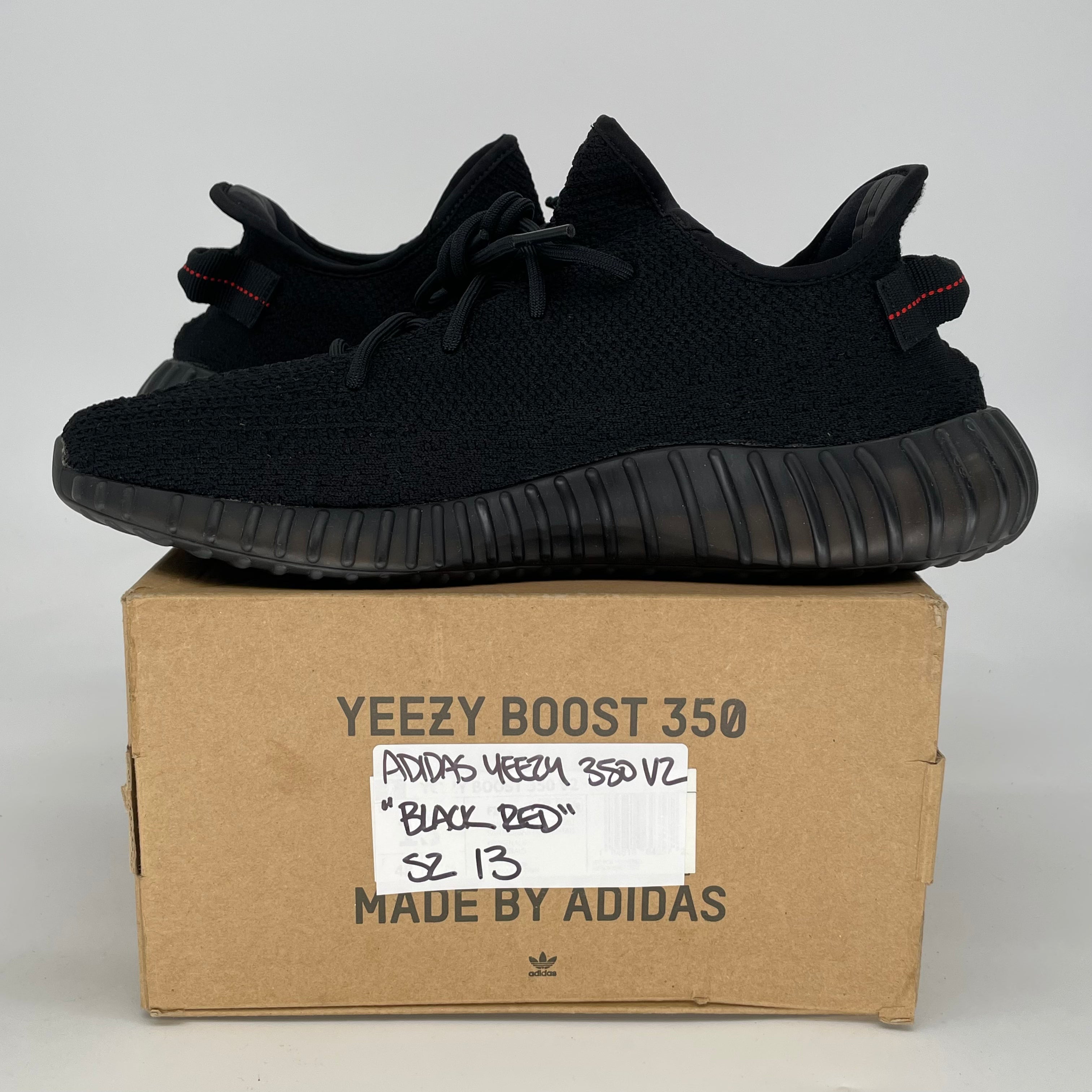 ADIDAS YEEZY 350 V2 BLACK RED CP9652 SIZE 13/14.5W