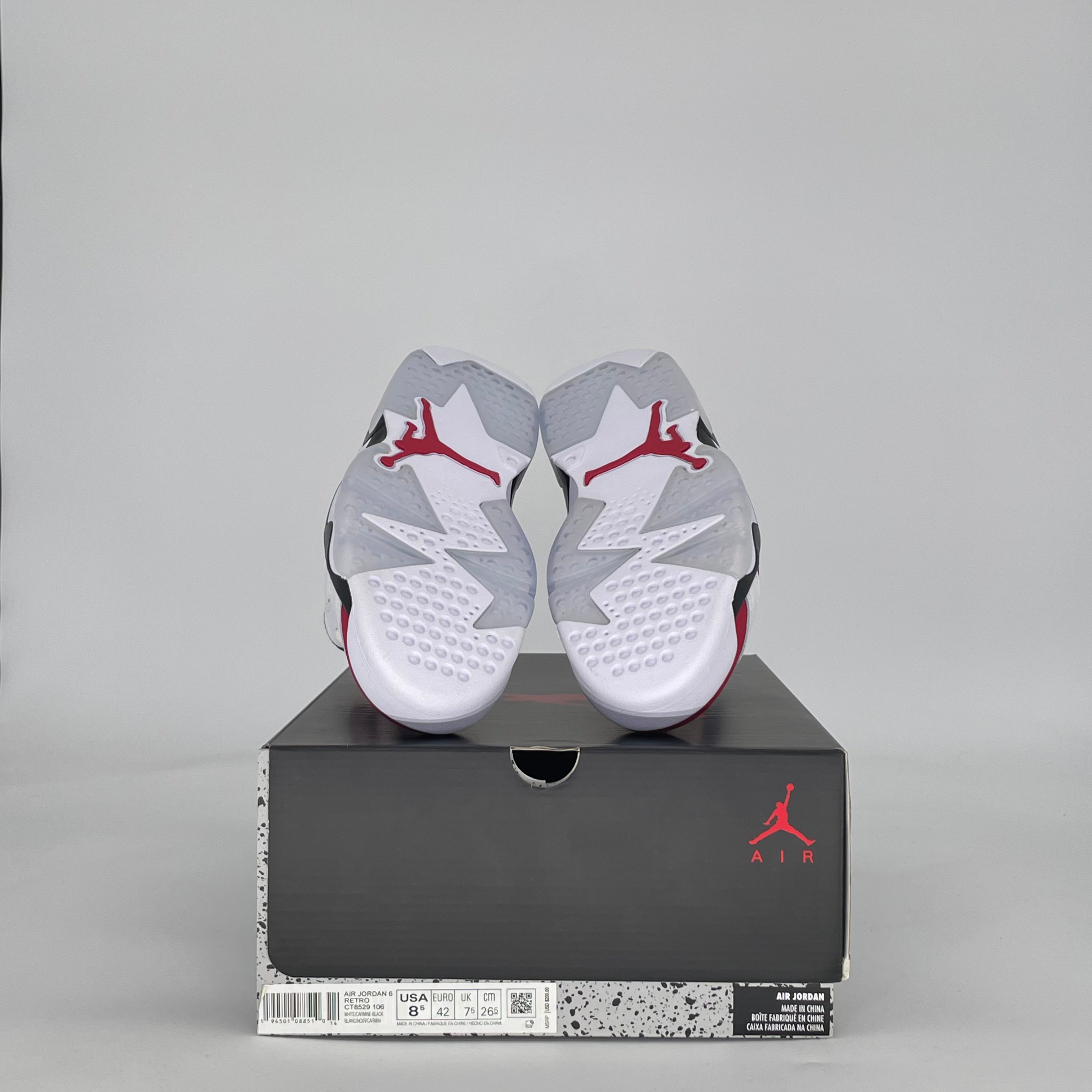 AIR JORDAN 6 CARMINE (2021) CT8529-106 SIZE 8.5/10W