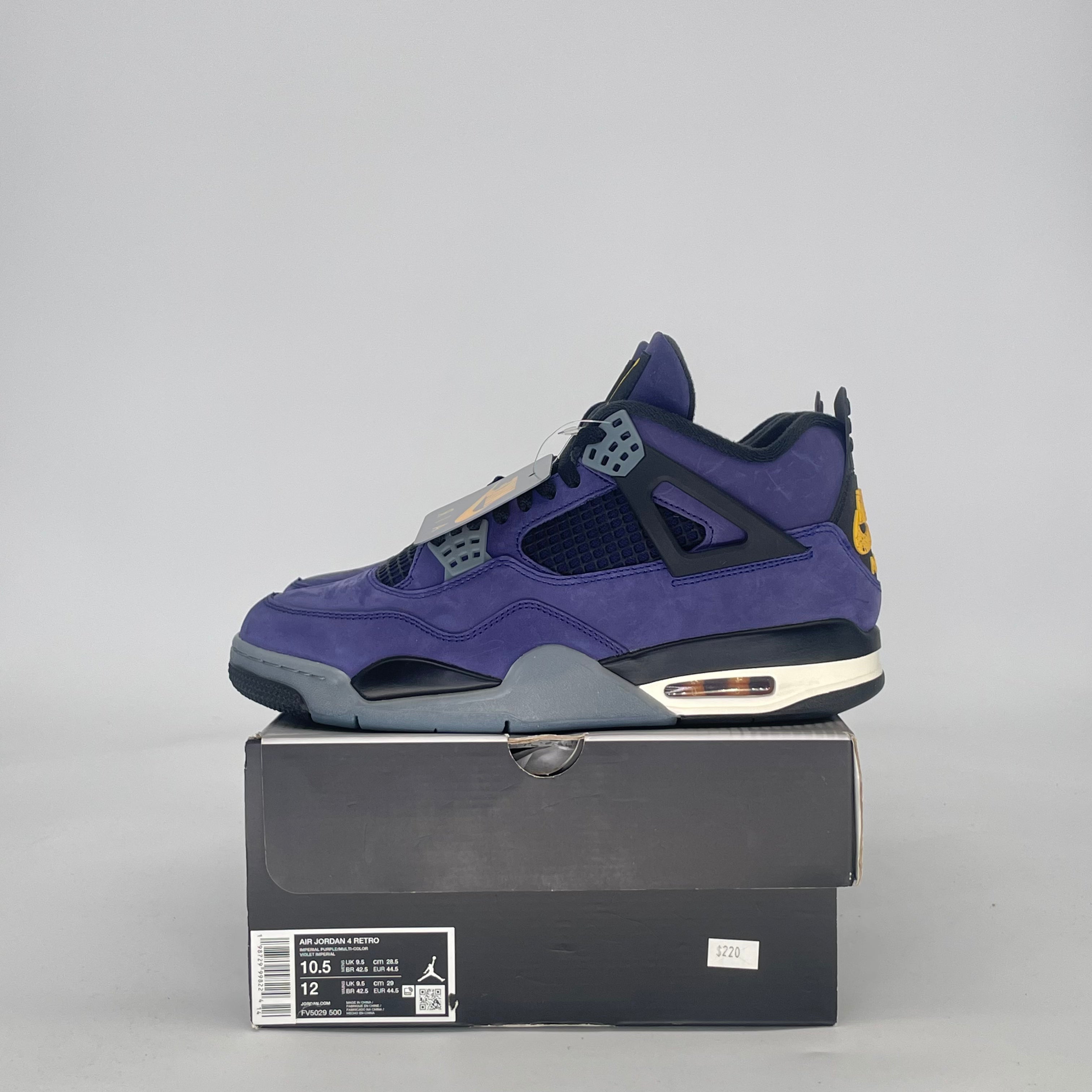 AIR JORDAN 4 LAKERS FV5029-500 SIZE 10.5/12W