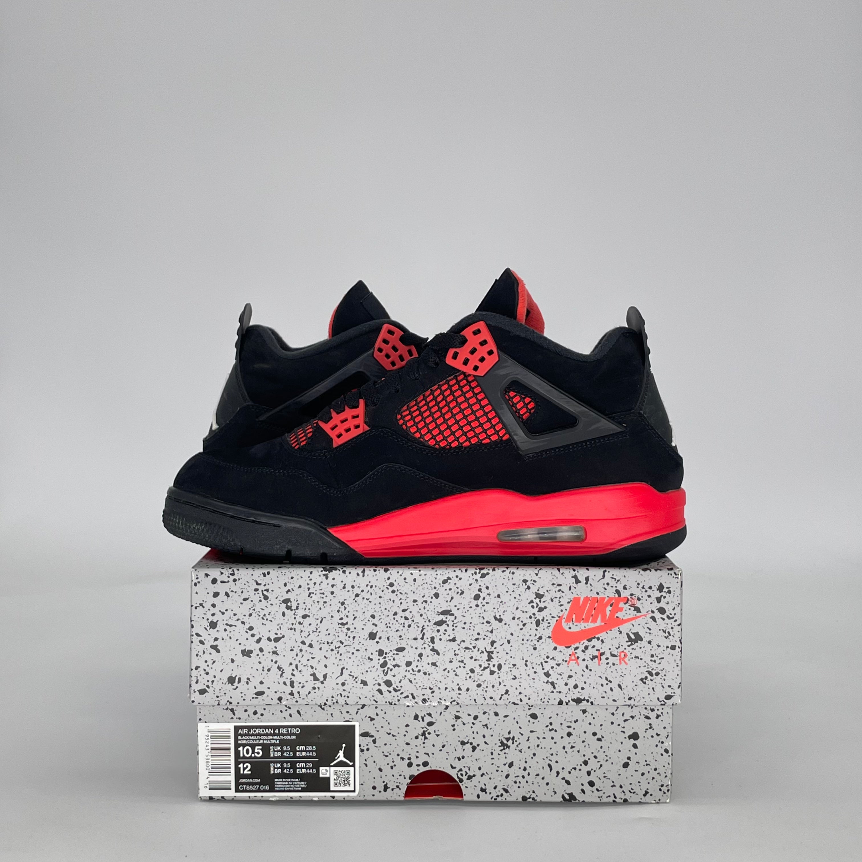 AIR JORDAN 4 RED THUNDER CT8527-016 SIZE 10.5/12W