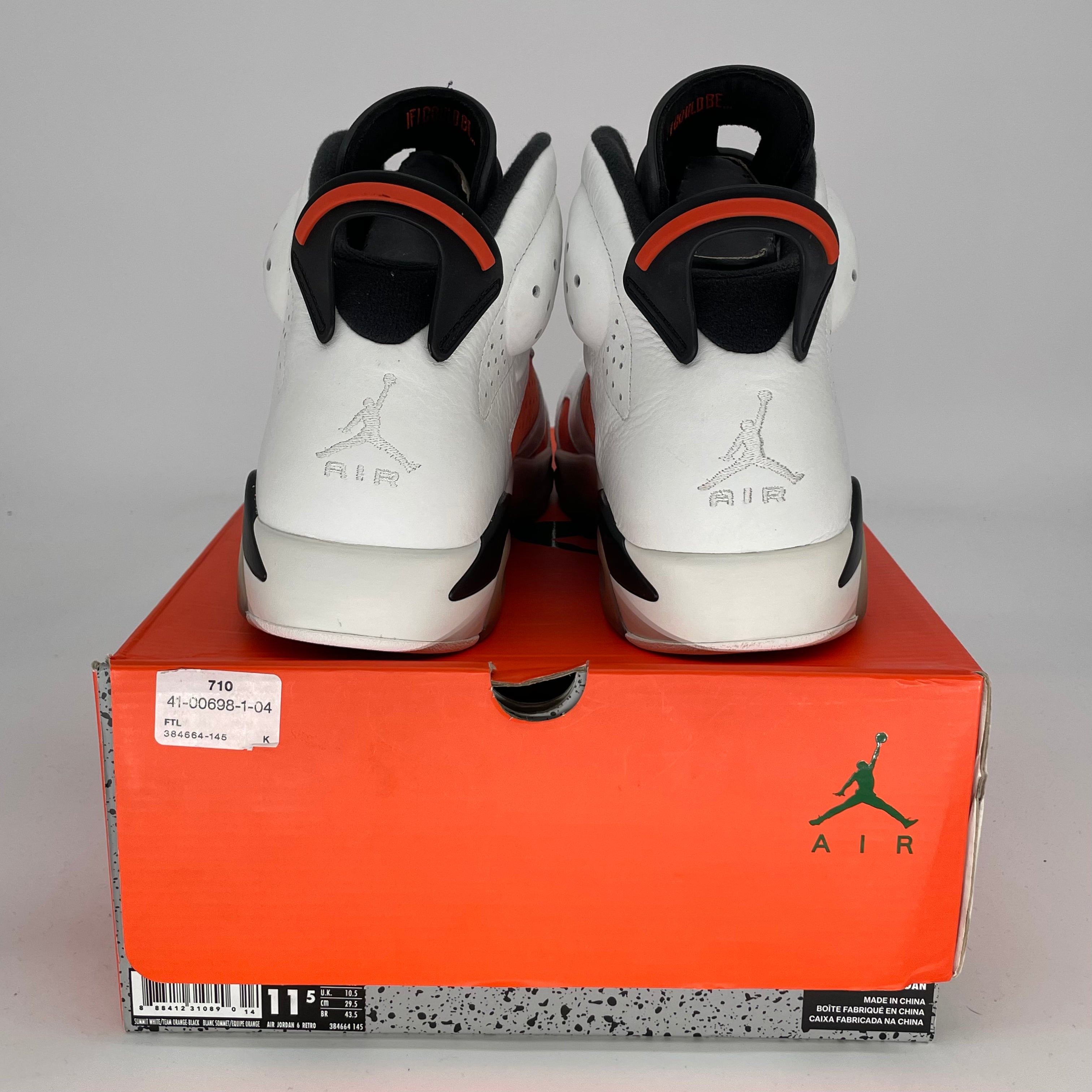 AIR JORDAN 6 GATORADE LIKE MIKE WHITE SIZE 11.5 384664-145