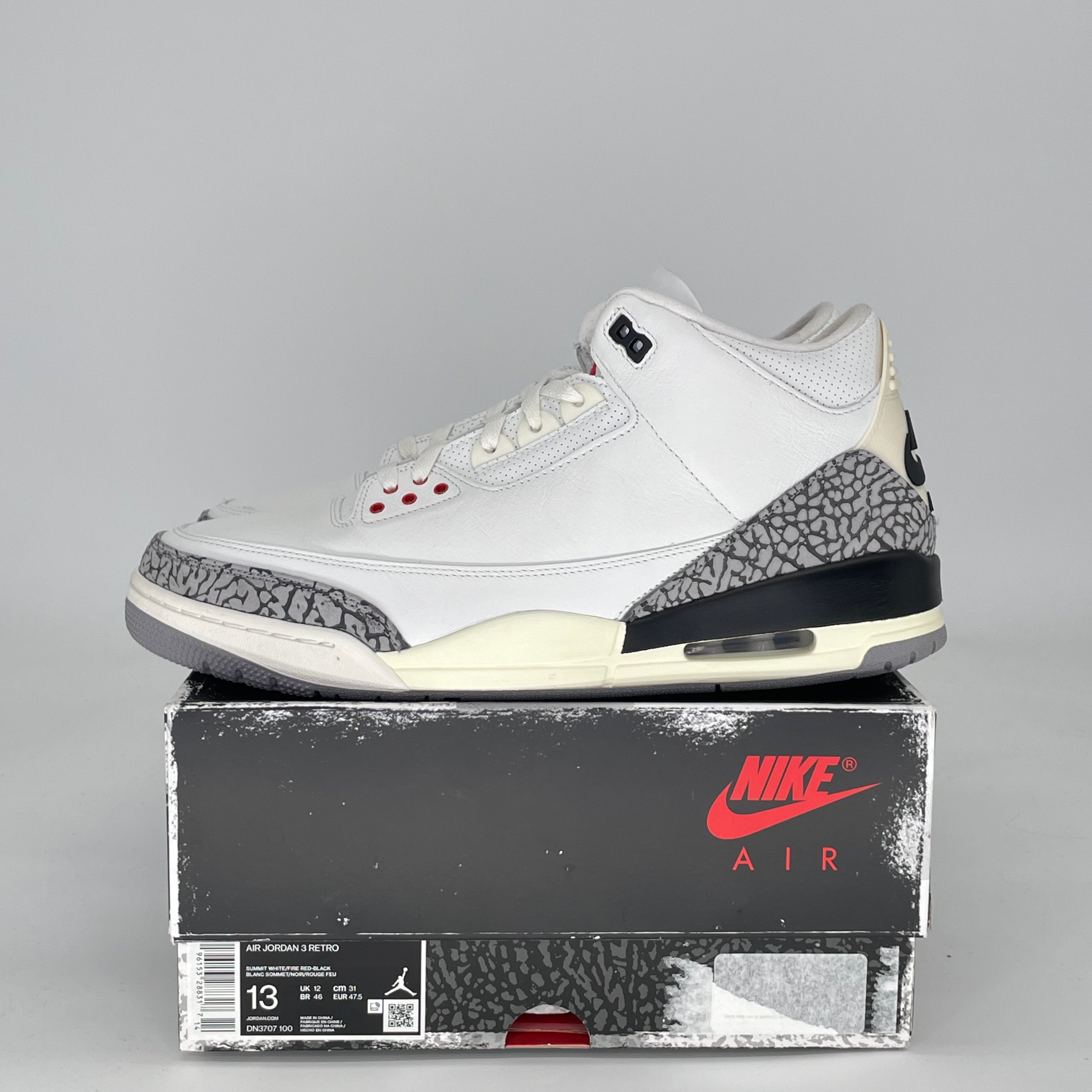 AIR JORDAN 3 WHITE CEMENT REIMAGINED DN3707-100 SIZE 13/14.5W