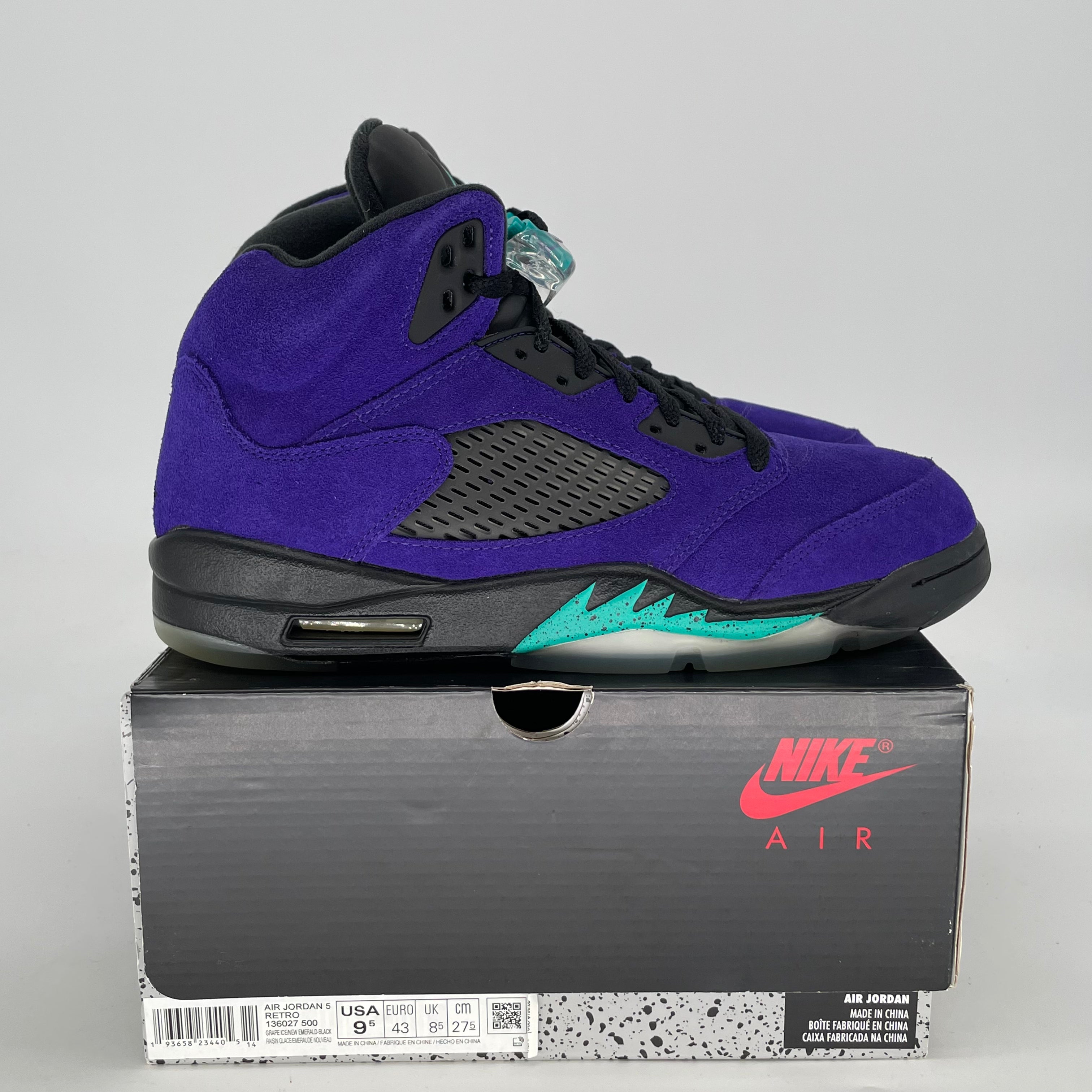AIR JORDAN 5 ALTERNATE GRAPE 136027-500 SIZE 9.5/11W