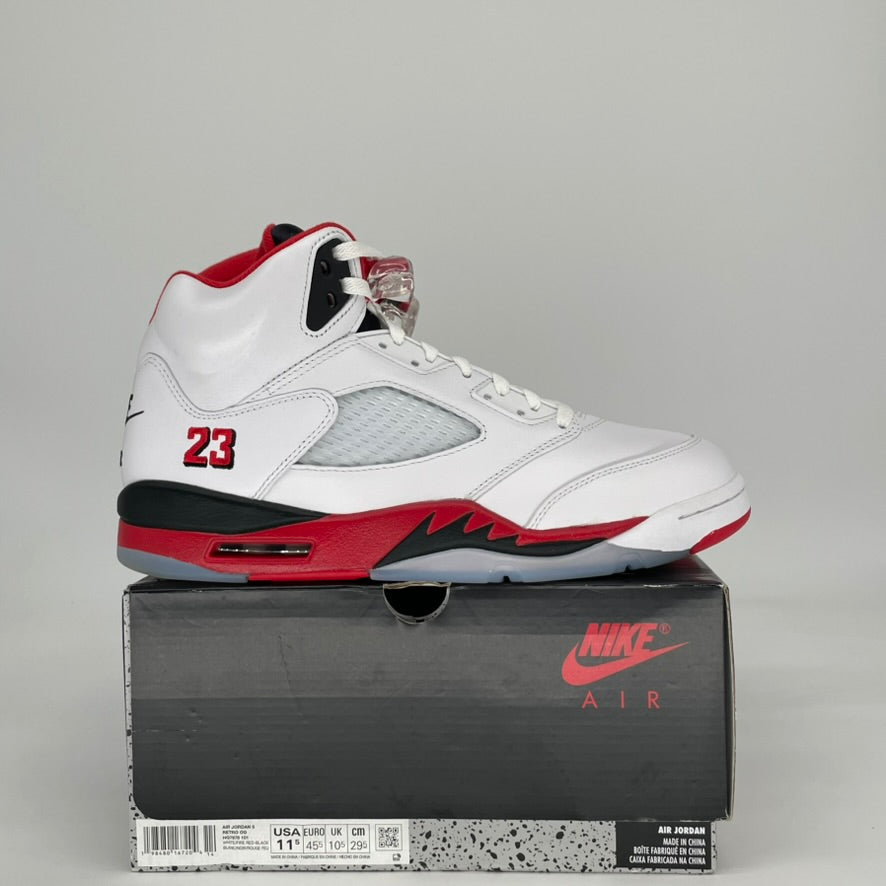 AIR JORDAN 5 FIRE RED BLACK TONGUE HQ7978-101 SIZE 11.5/13W