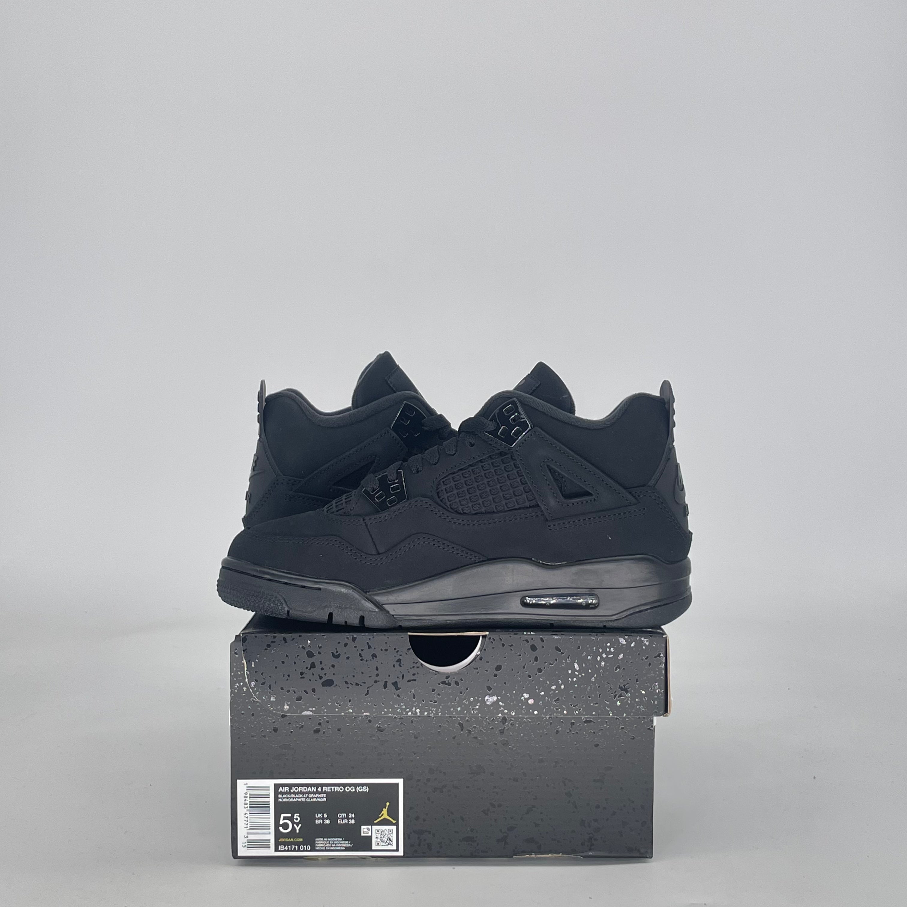 AIR JORDAN 4 BLACK CAT IB4171-010 SIZE 5.5/7W GS
