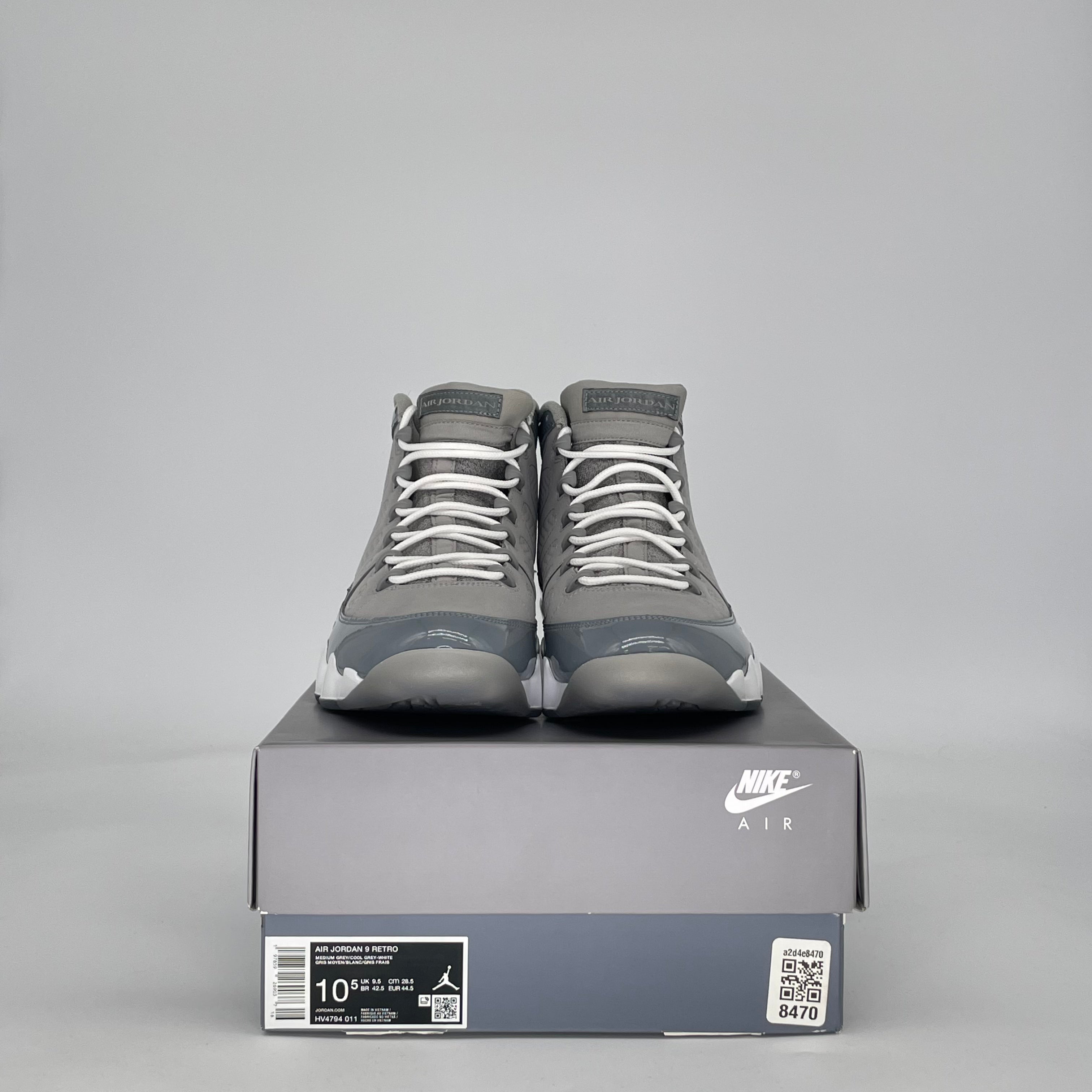 AIR JORDAN 9 COOL GREY HV4794-011 SIZE 10.5/12W