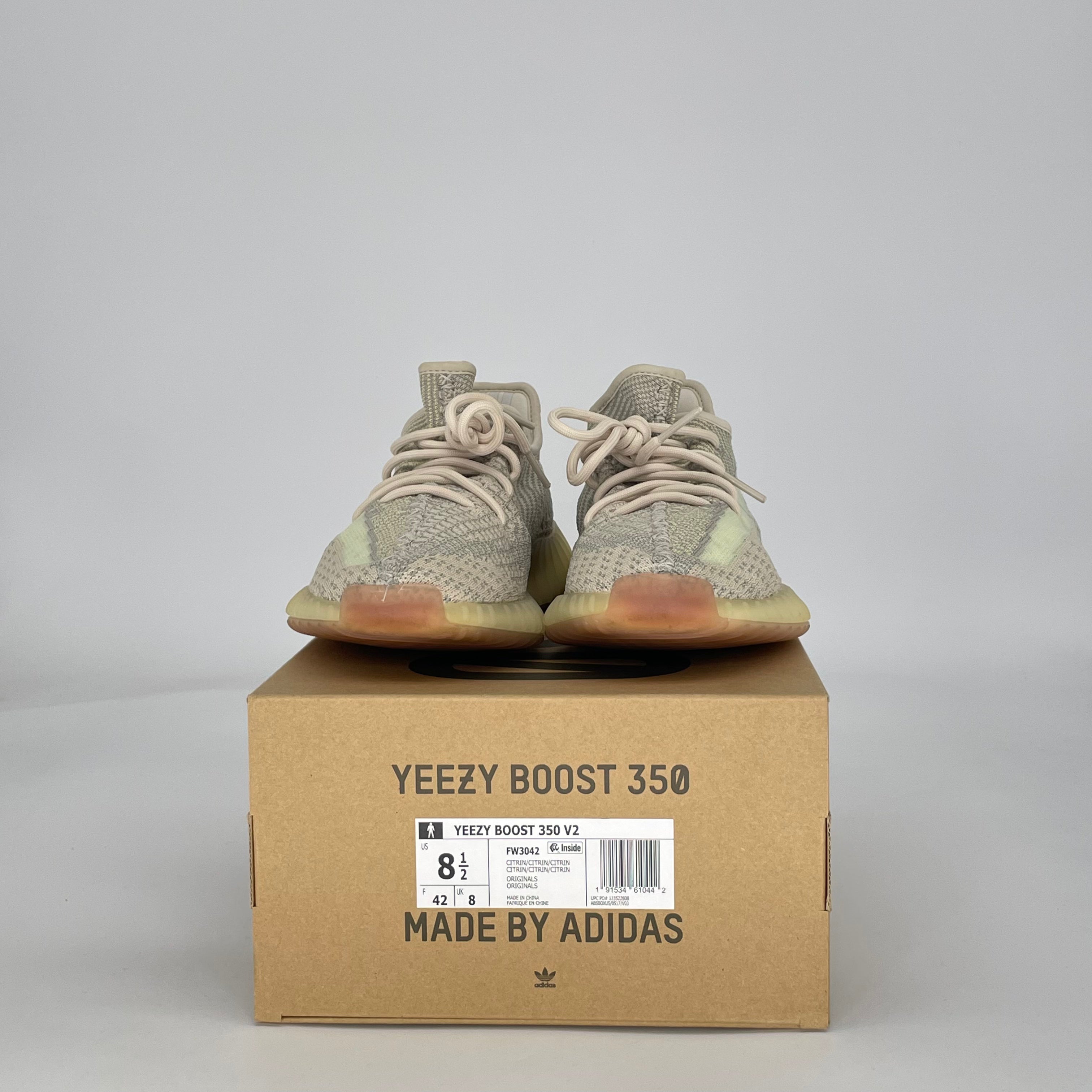 ADIDAS YEEZY BOOST 350 V2 CITRIN (NON-REFLECTIVE) FW3042 SIZE 8.5/10W