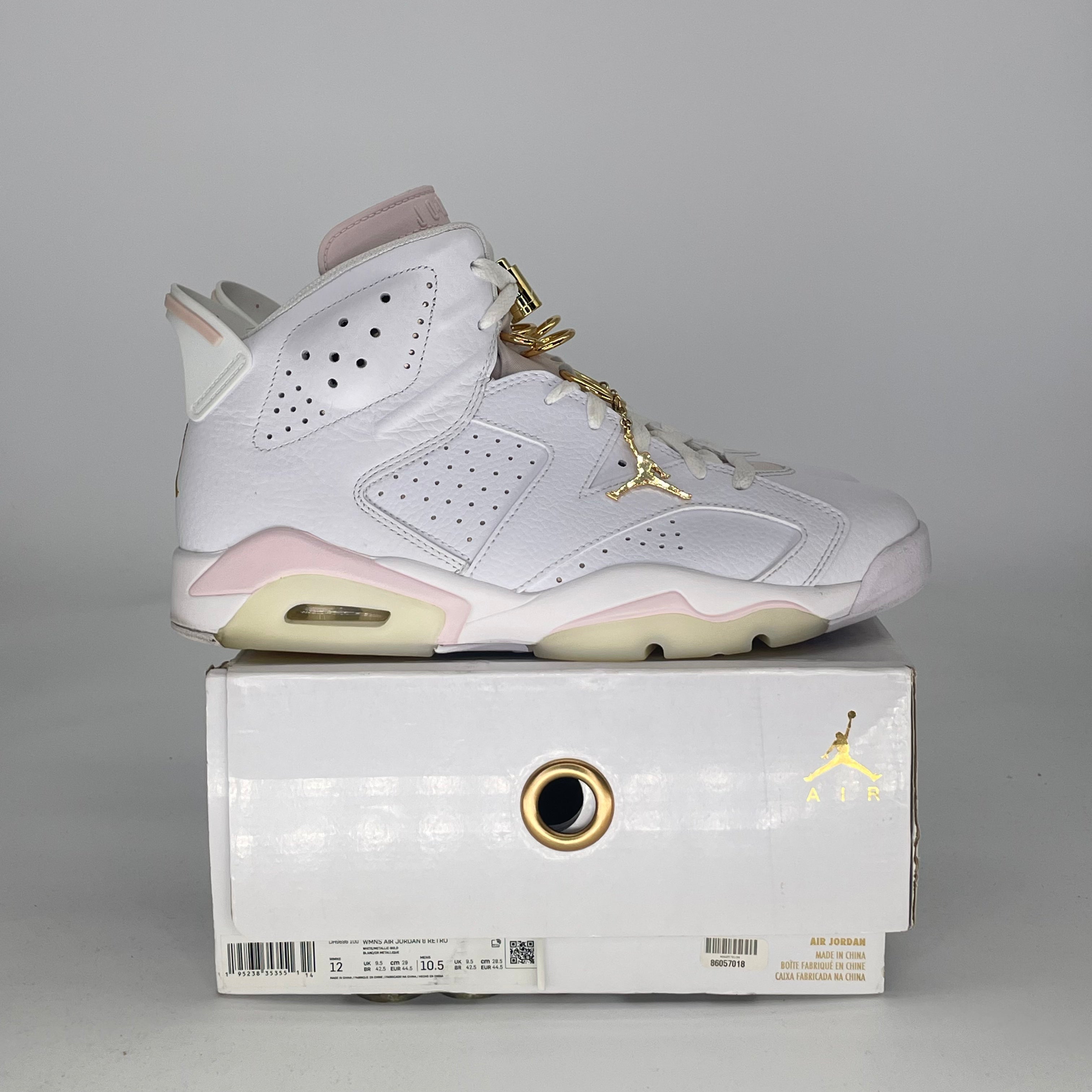 AIR JORDAN 6 GOLD HOOPS DH9696-100 SIZE 10.5/12W