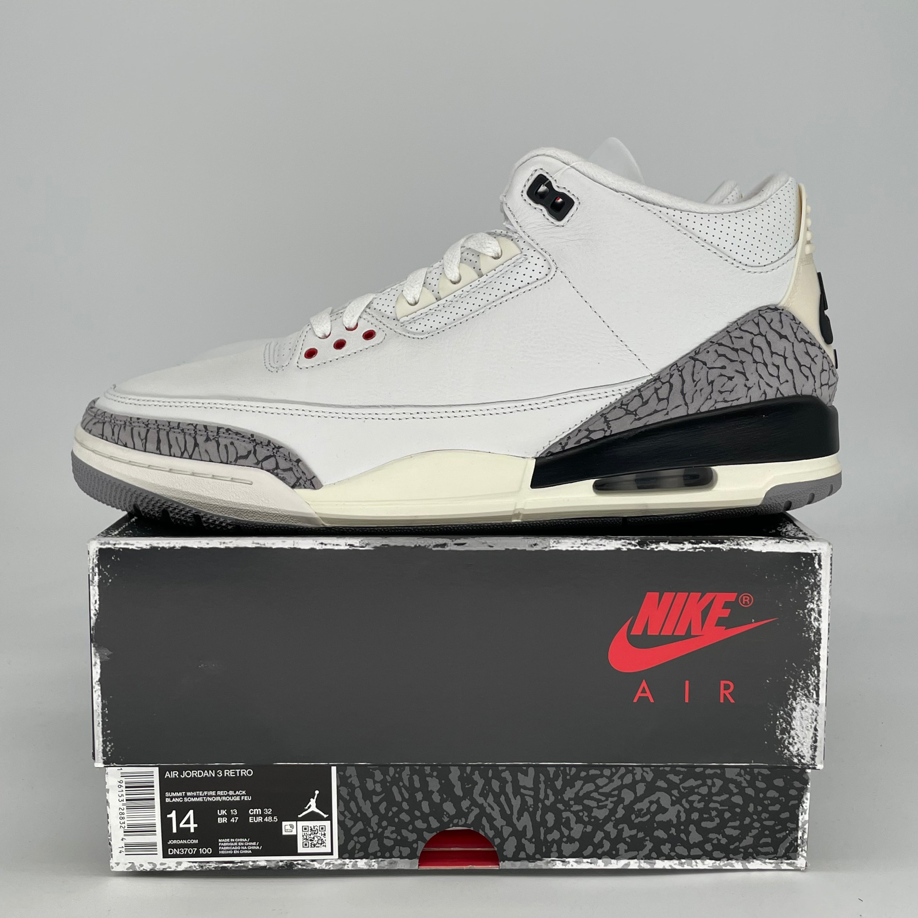 AIR JORDAN 3 WHITE CEMENT REIMAGINED DN3707-100 SIZE 14/15.5W