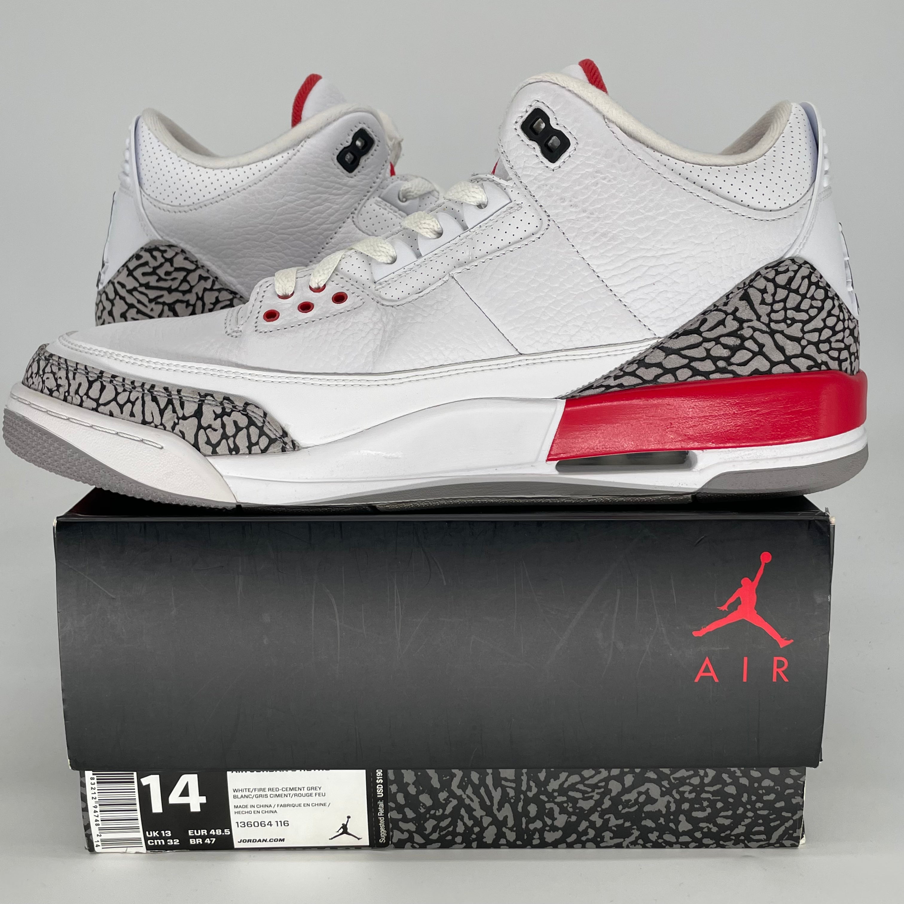 AIR JORDAN 3 HALL OF FAME 136064-116 SIZE 14/15.5W