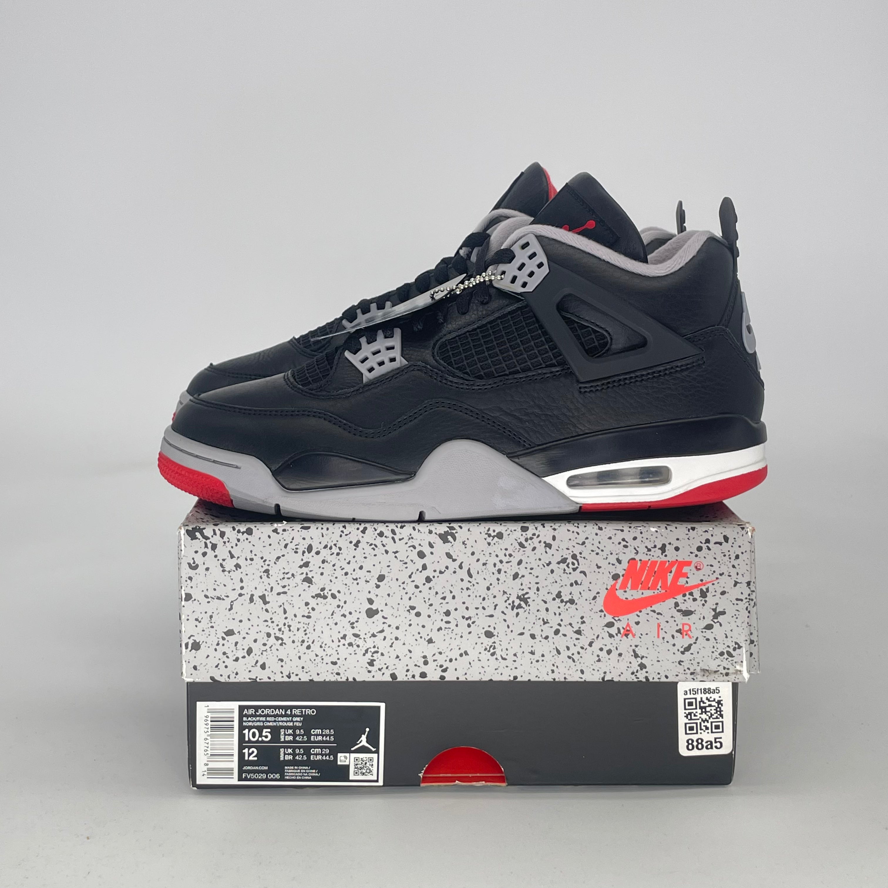 AIR JORDAN 4 BRED REIMAGINED FV5029-006 SIZE 10.5/12W