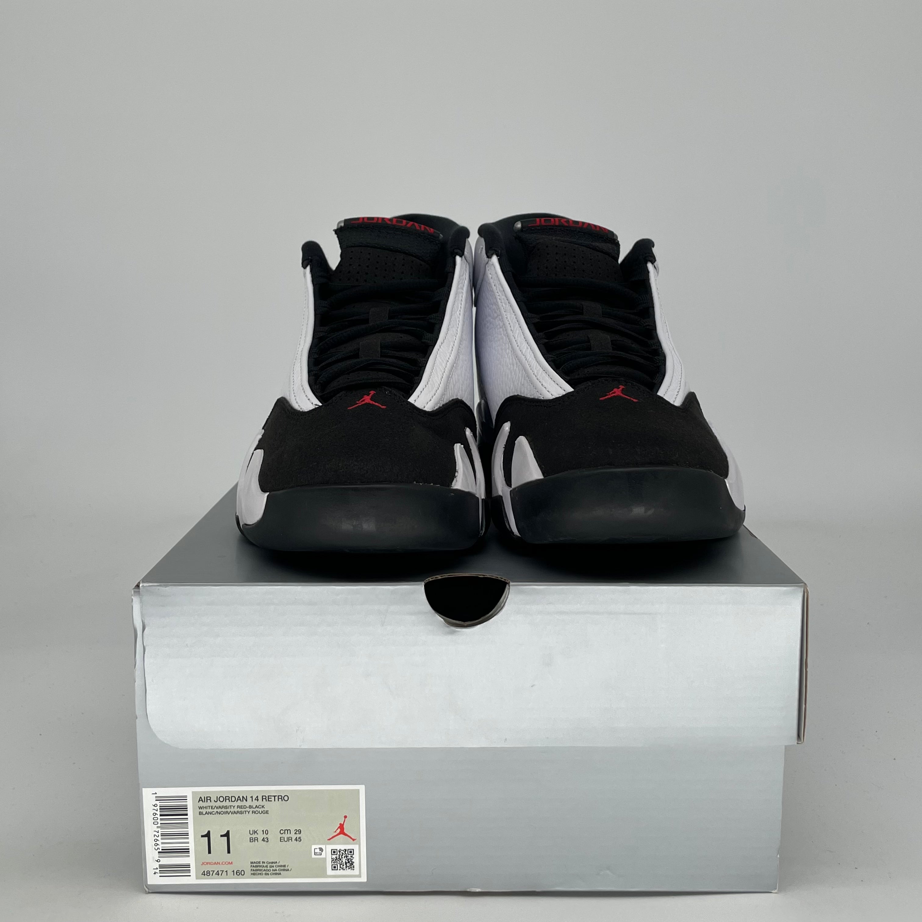 AIR JORDAN 14 BLACK TOE 487471-160 SIZE 11/12.5W