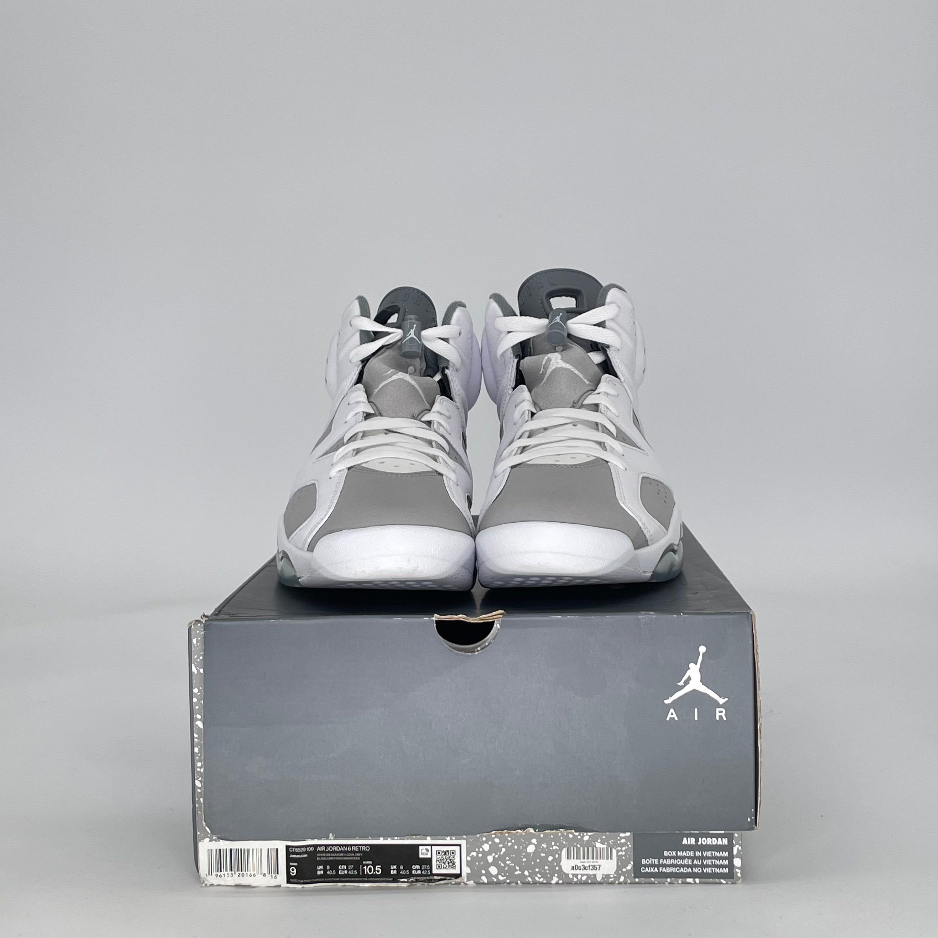 AIR JORDAN 6 COOL GREY CT8529-100 SIZE 9/10.5W