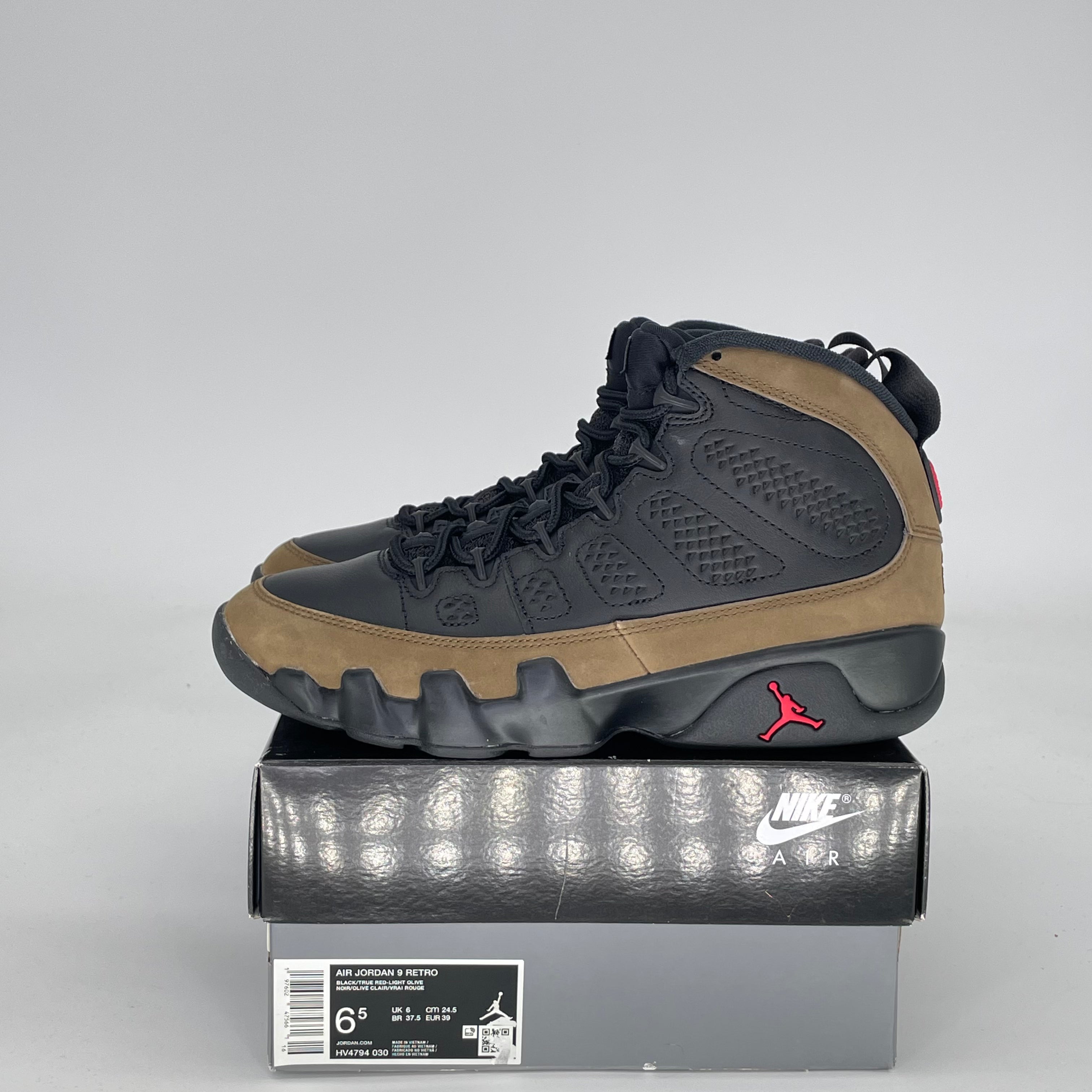 AIR JORDAN 9 OLIVE HV4794-030 SIZE 6.5/8W
