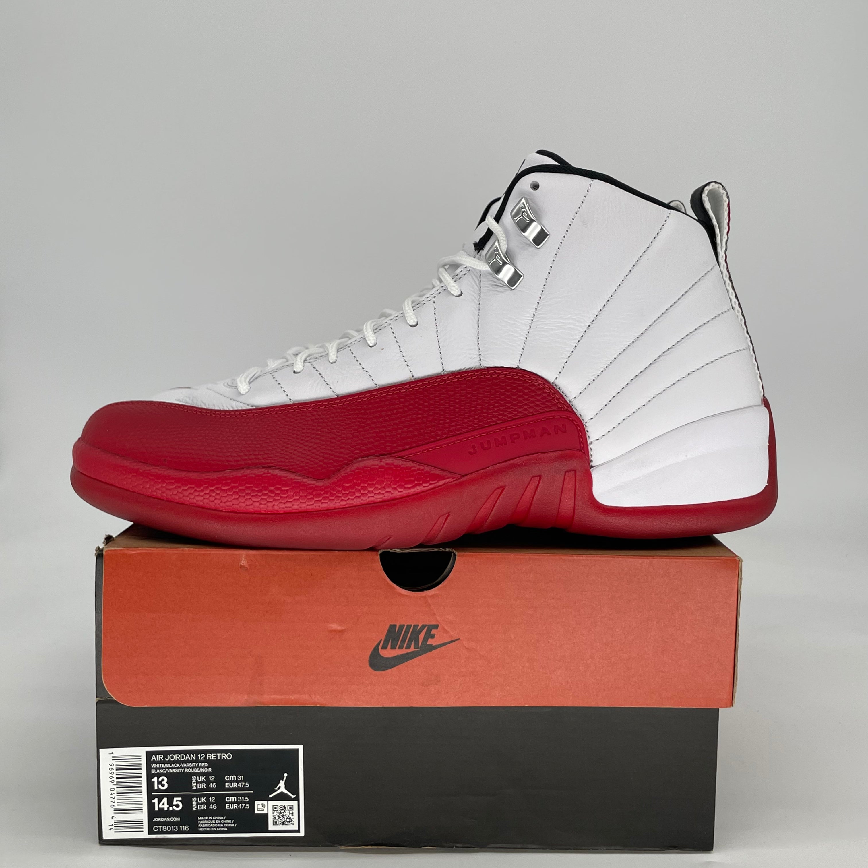 AIR JORDAN 12 CHERRY CT8016-116 SIZE 13/14.5W