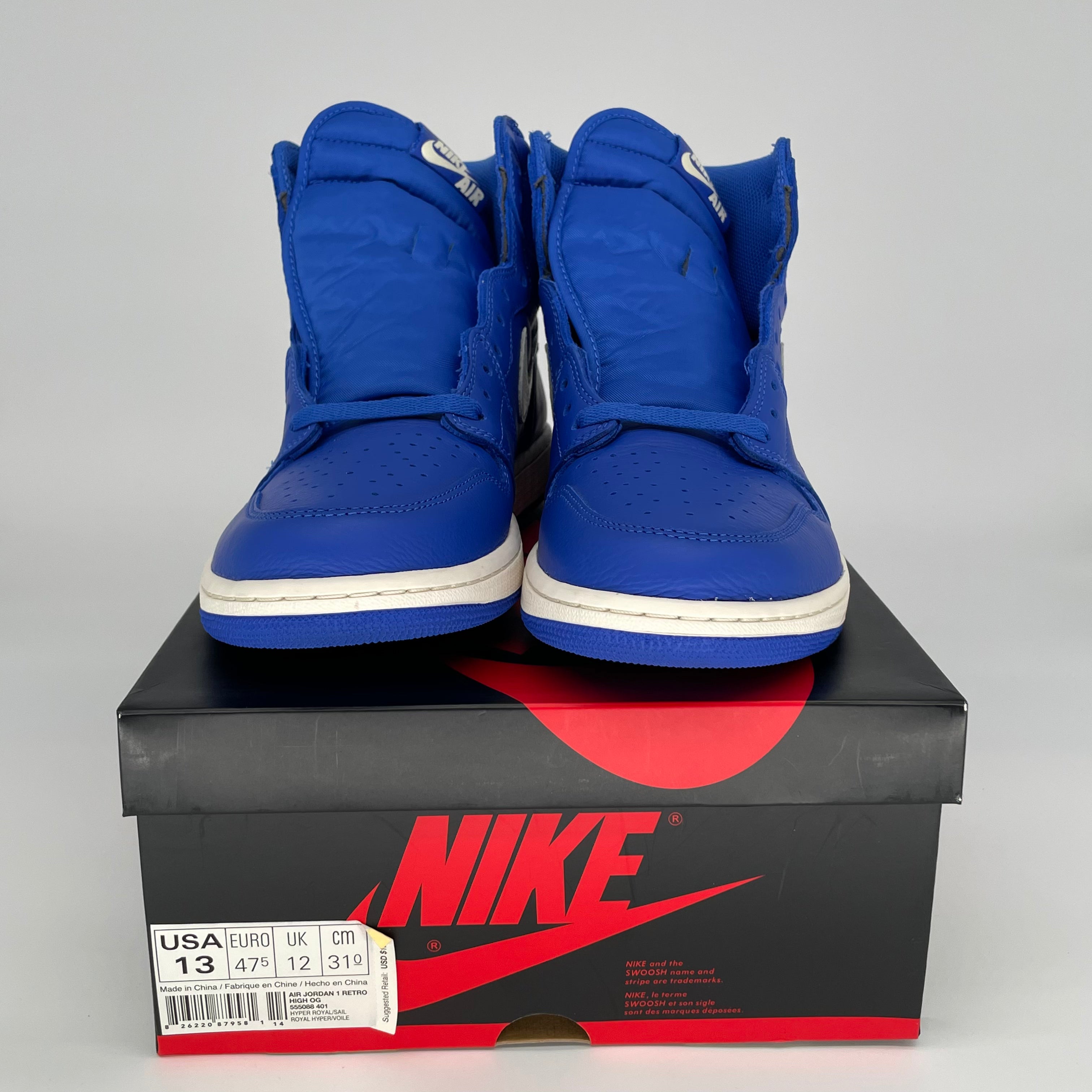 AIR JORDAN 1 HYPER ROYAL 555088-401 SIZE 13/14.5W