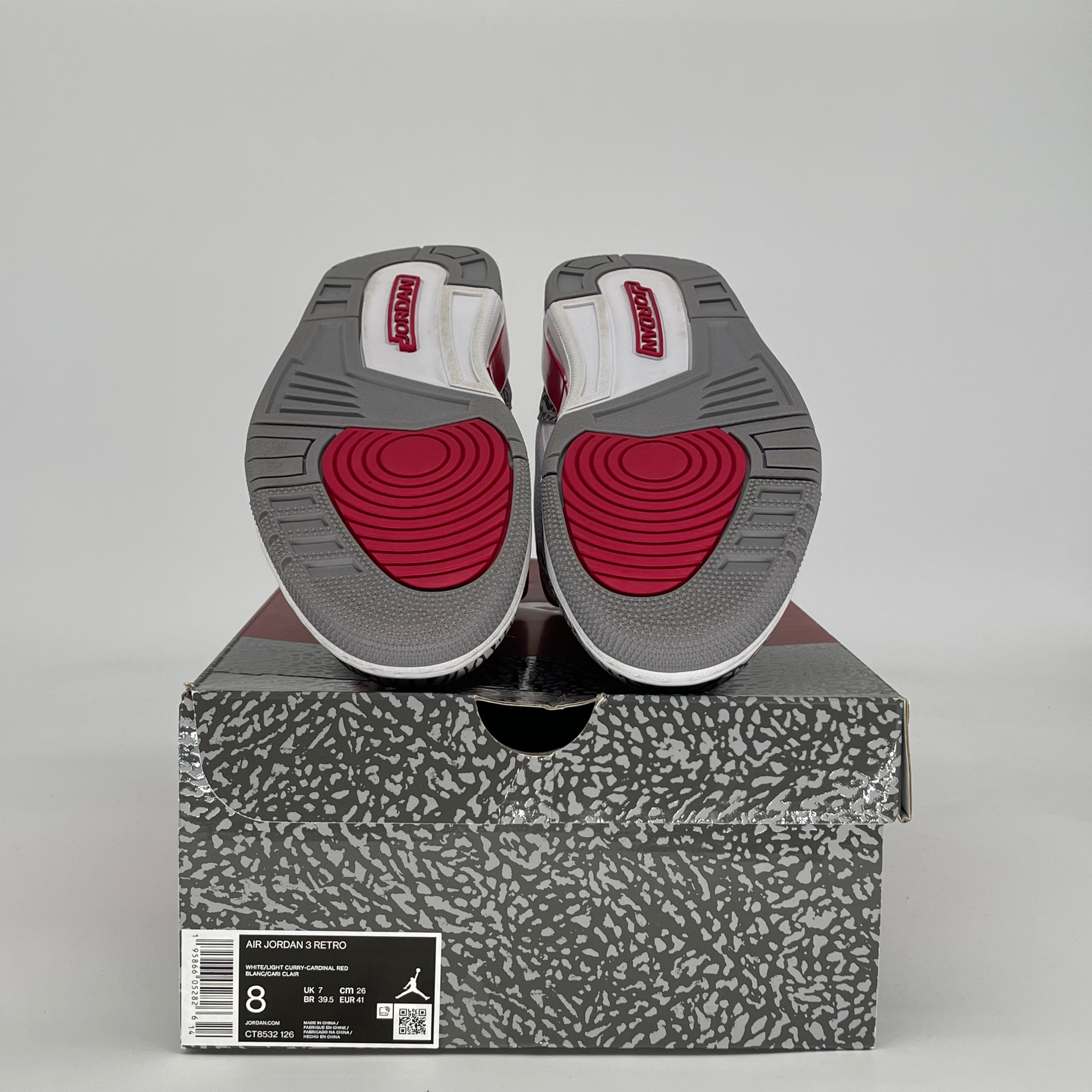 AIR JORDAN 3 CARDINAL RED CT8532-126 SIZE 8/9.5W