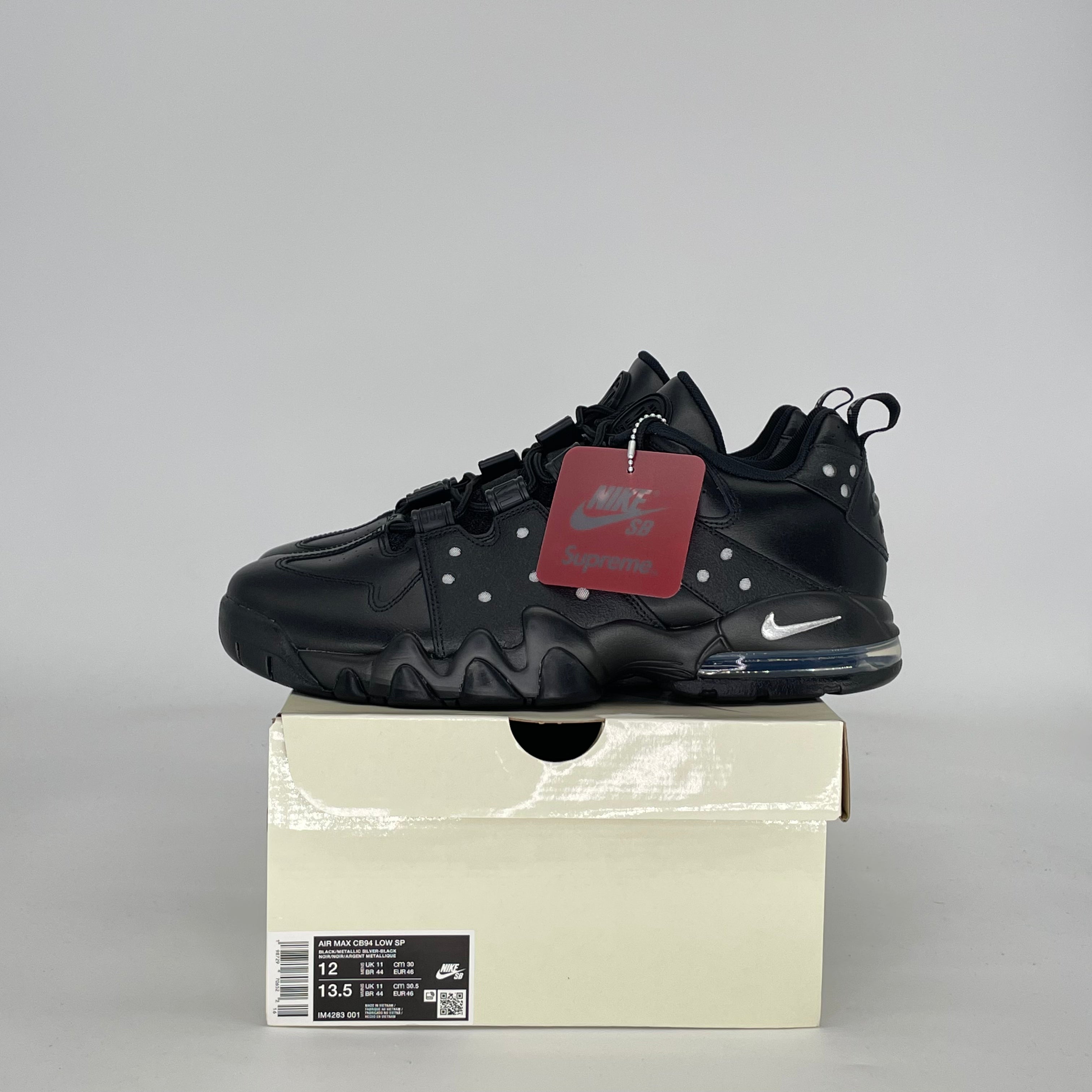 NIKE SB AIR MAX 2 CB '94 LOW SUPREME BLACK IM4283-001 SIZE 12/13.5W