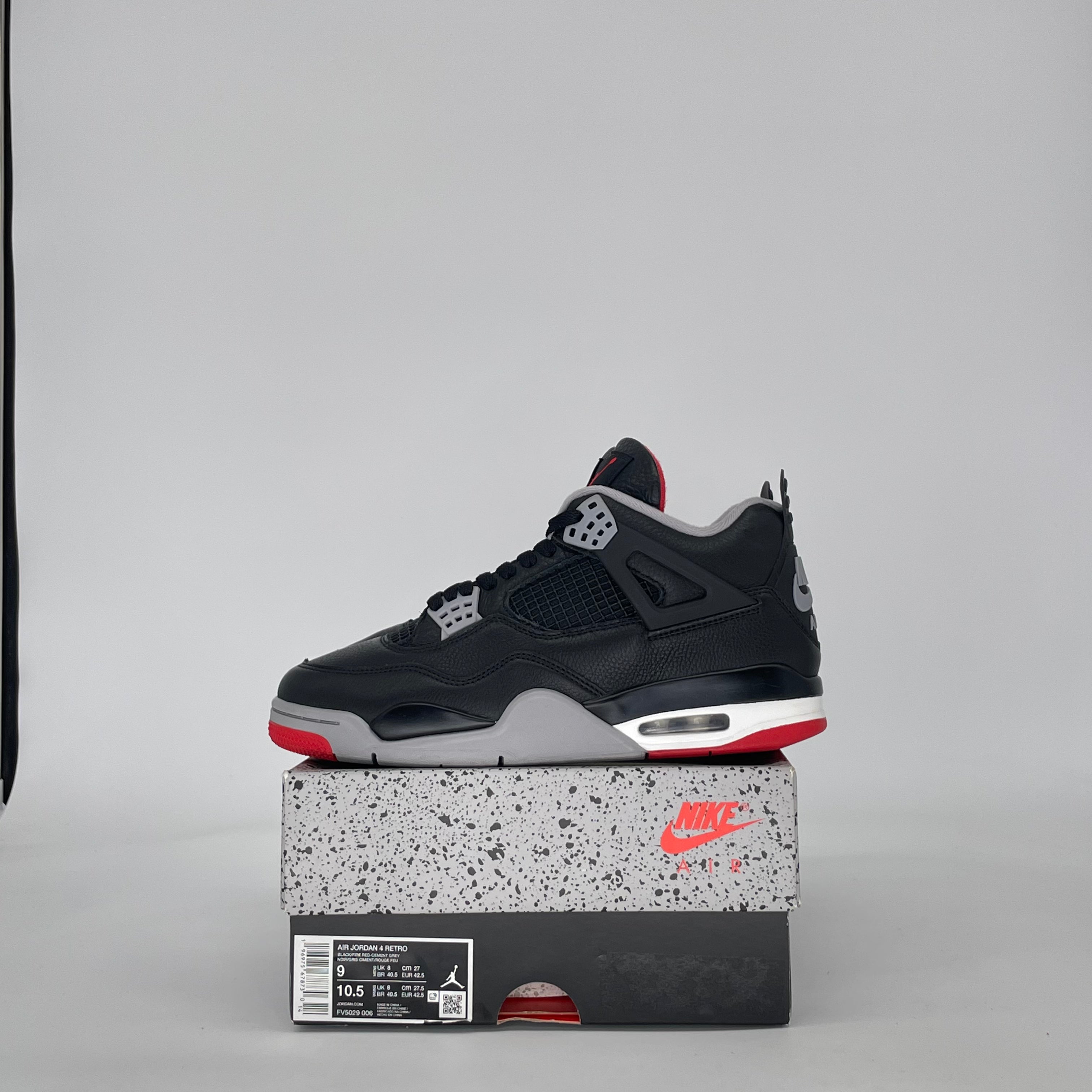 AIR JORDAN 4 BRED REIMAGINED FV5029-006 SIZE 9/10.5W