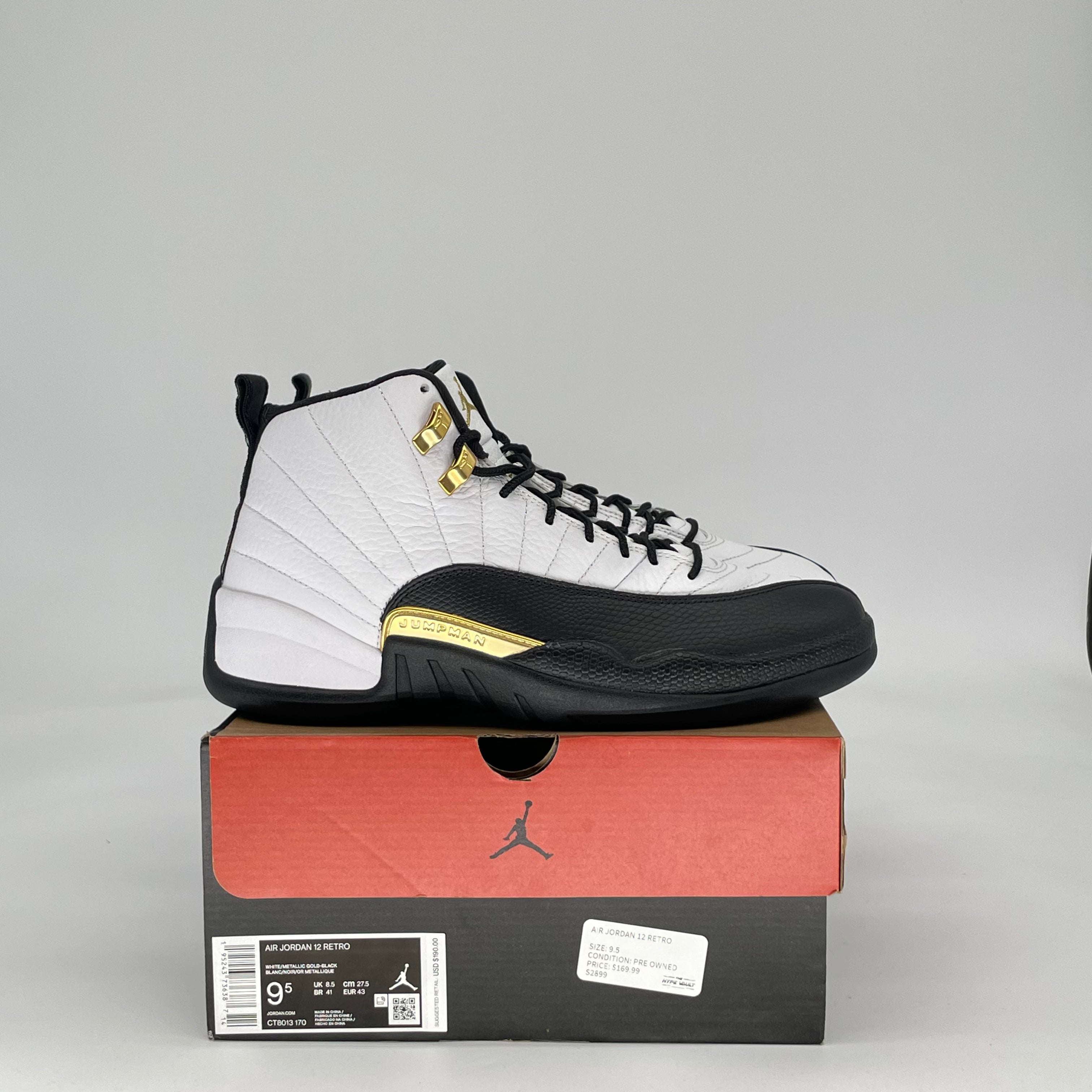 AIR JORDAN 12 ROYALTY TAXI CT8013-170 SIZE 9.5/11W