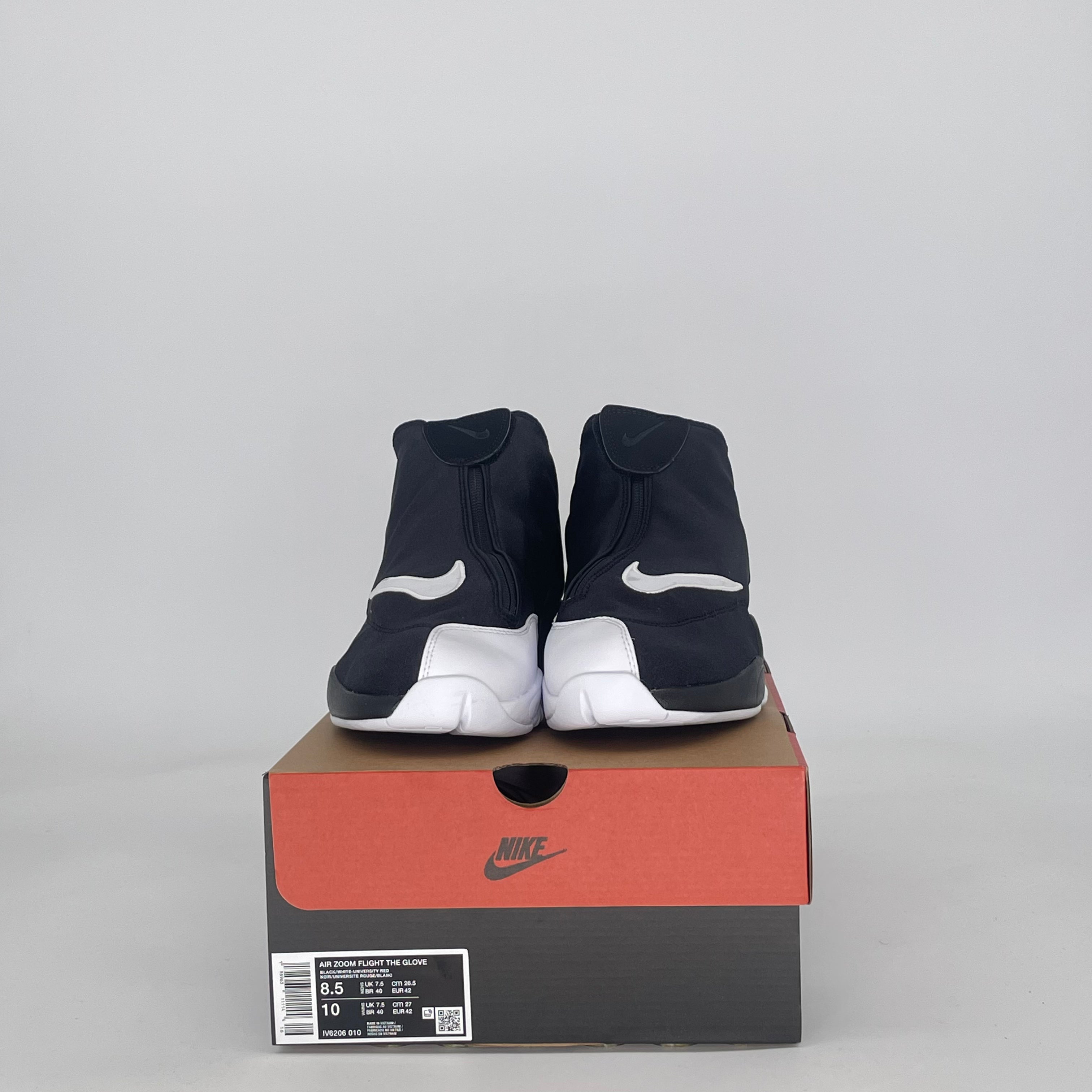 NIKE AIR ZOOM FLIGHT THE GLOVE BLACK WHITE OG IV6206-010 SIZE 8.5/10W
