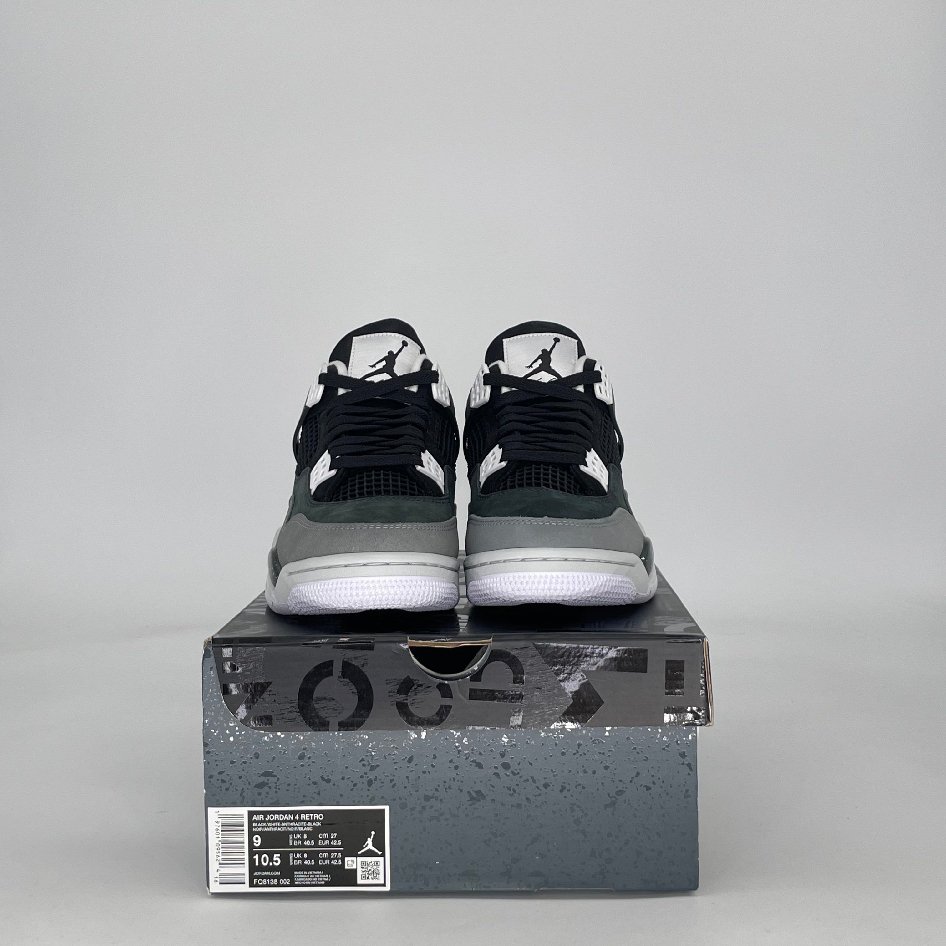 AIR JORDAN 4 FEAR FQ8138-002 SIZE 9/10.5W