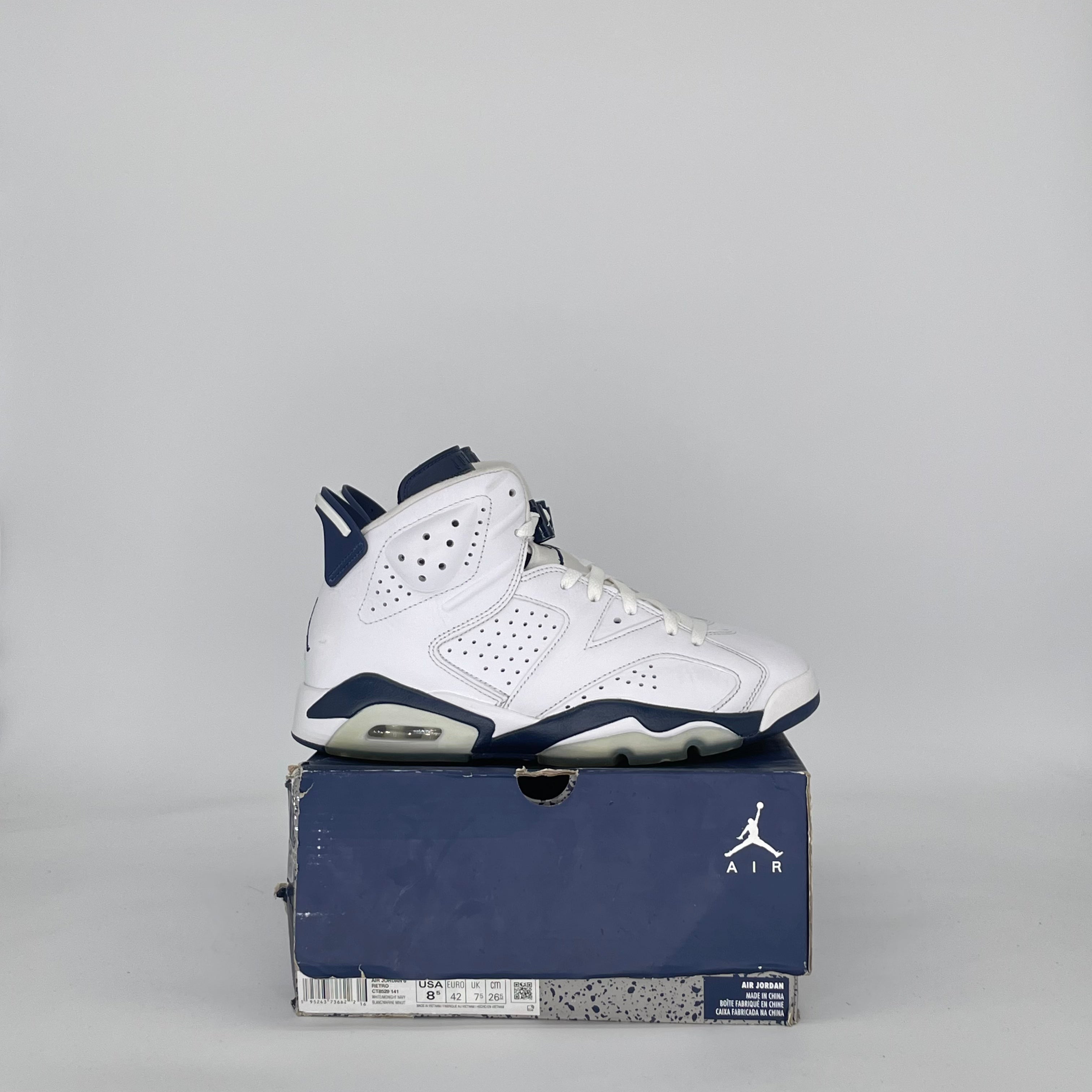 AIR JORDAN 6 MIDNIGHT NAVY (2022) CT8529-141 SIZE 8.5/10W