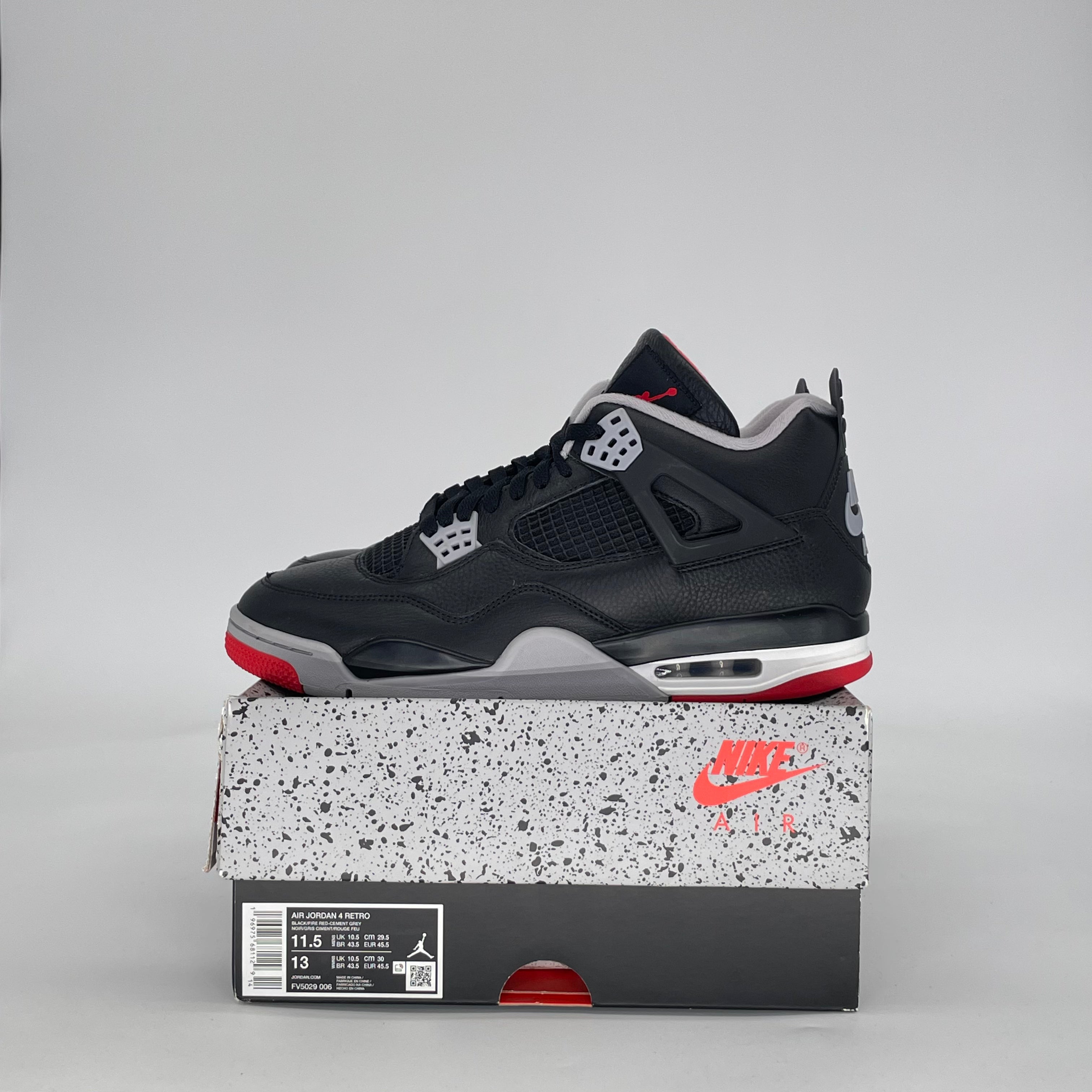 AIR JORDAN 4 BRED REIMAGINED FV5029-006 SIZE 11.5/13W