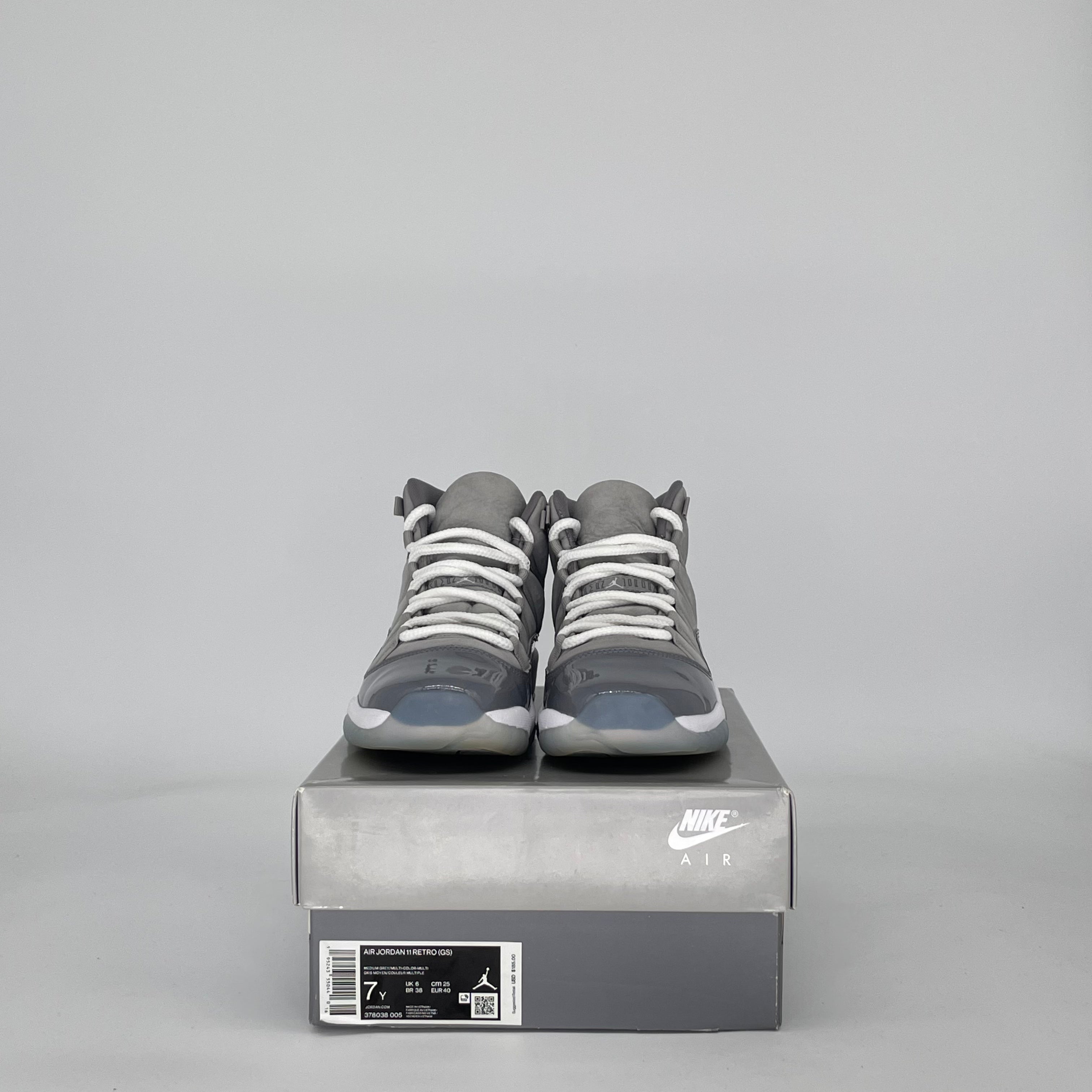 AIR JORDAN 11 COOL GREY (2021) 378038-005 SIZE 7/8.5W GS